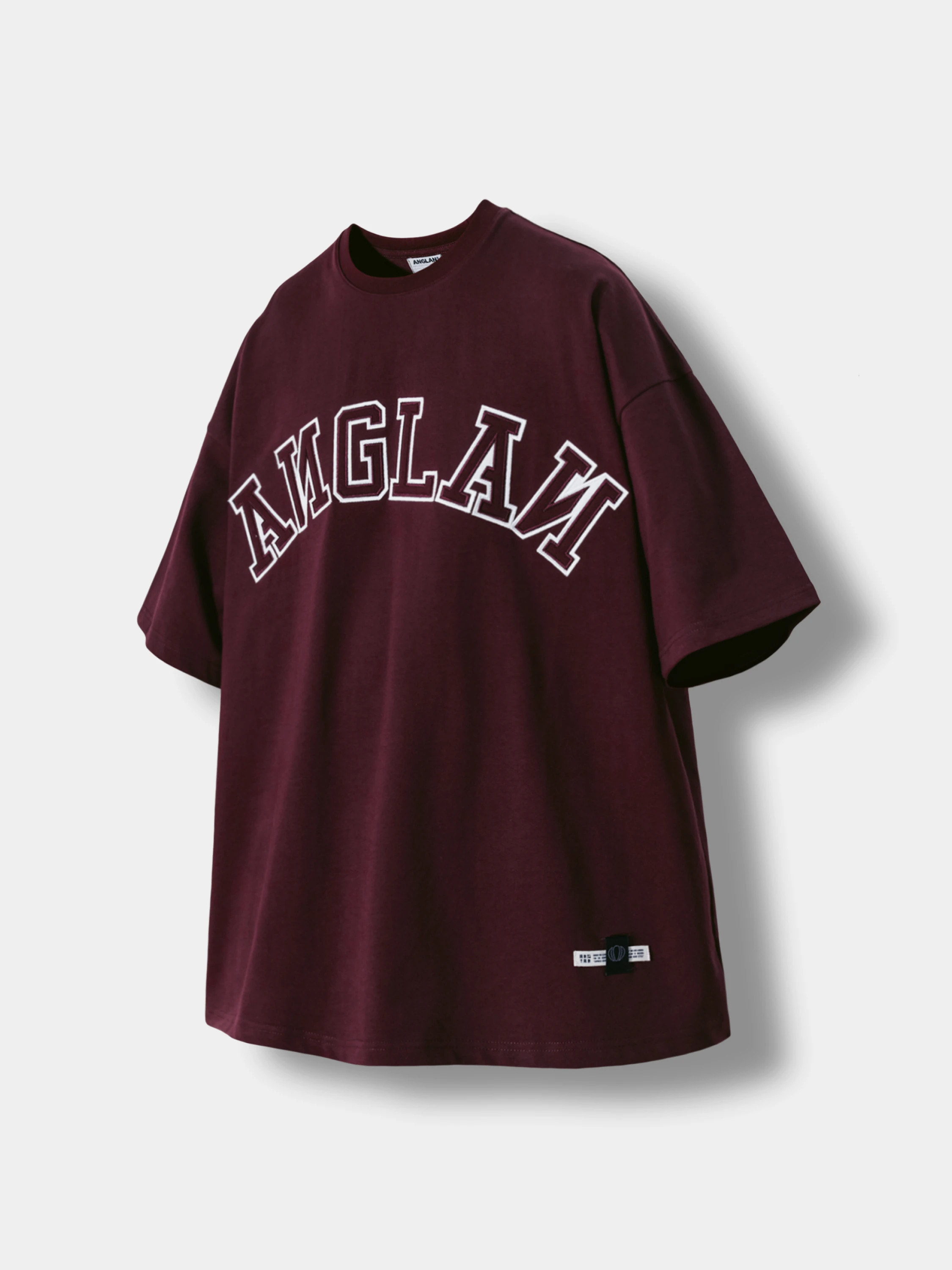 Футболка ANGLAN Applique Logo Half Tee Burgundy