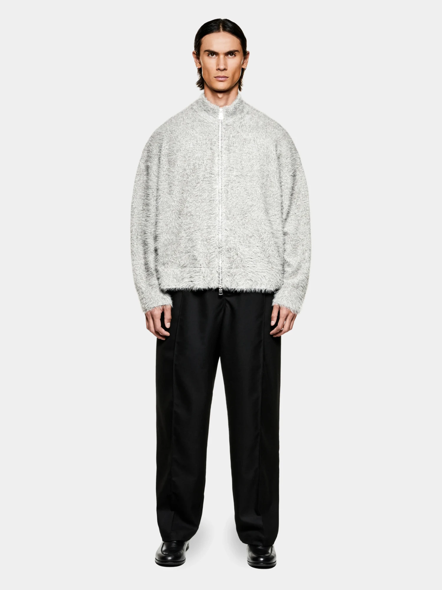 Кардиган MKI MIYUKI ZOKU Faux Alpaca Knit Track Melange Grey