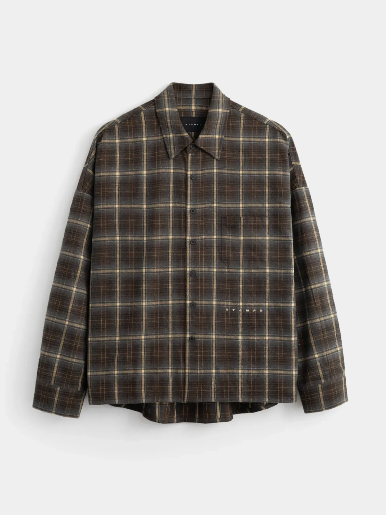 Рубашка Stampd Oversized Plaid Buttondown Brown