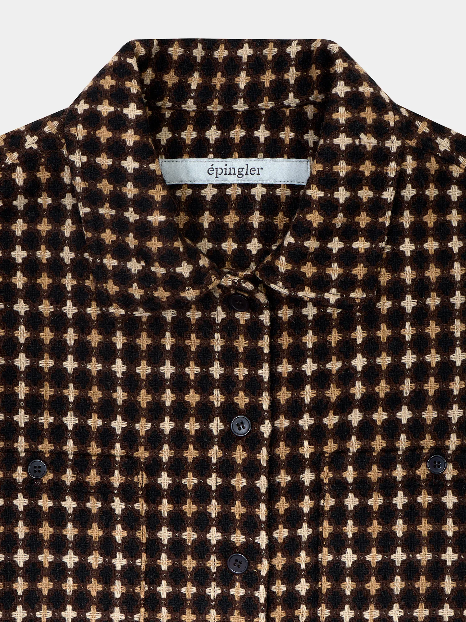 Рубашка EPINGLER Pocket Box Jacquard Brown