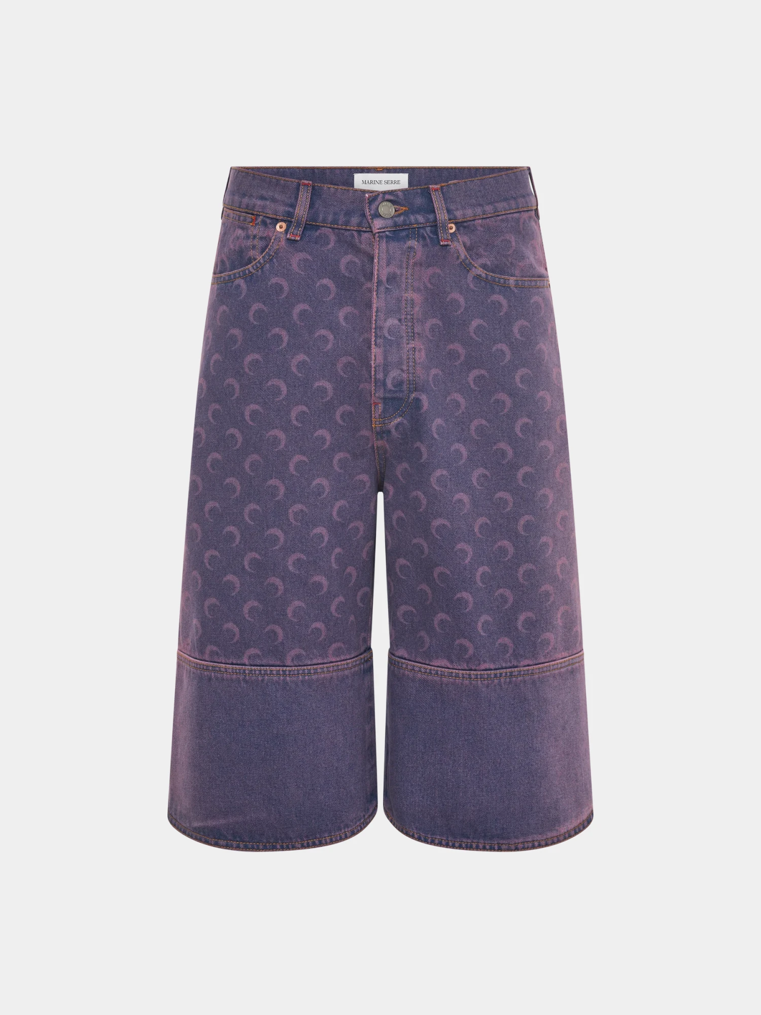 Шорты Marine Serre Moon Laser Denim Bermudas Lavender