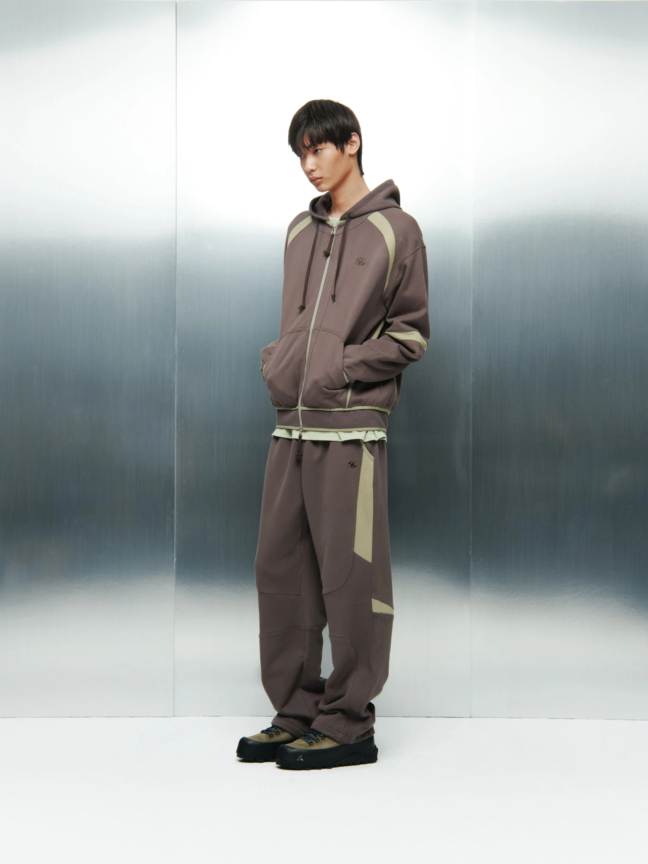 Зип-худи SAN SAN GEAR Oblique Hoodie Ash Brown