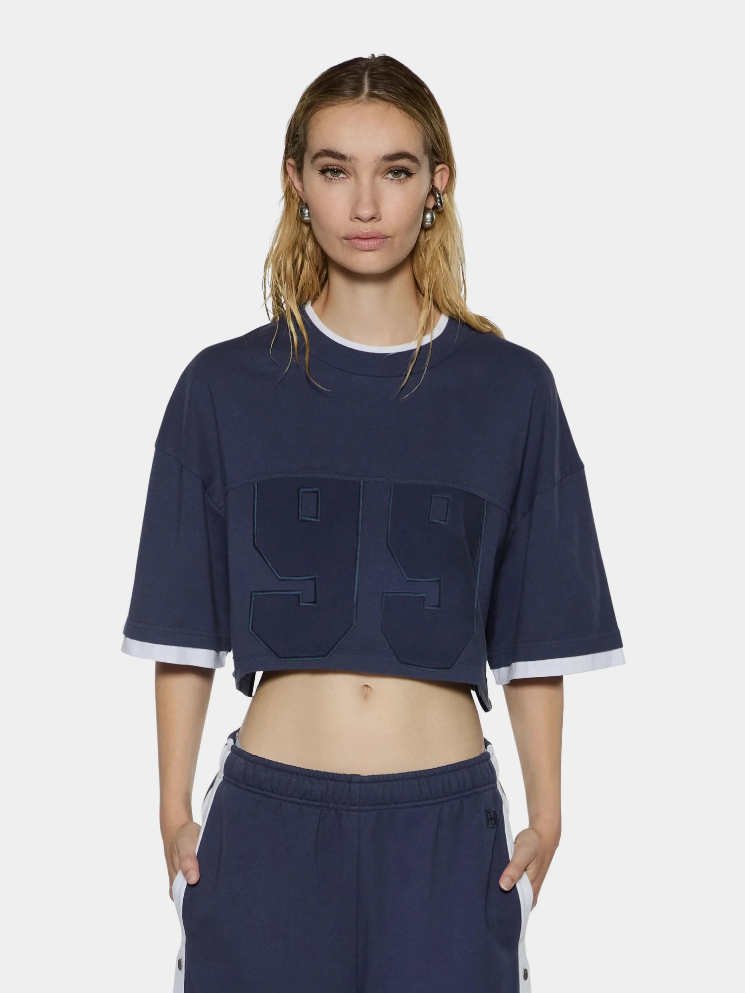 Женская футболка Ksubi 99 Boyfriend Cropped Blue
