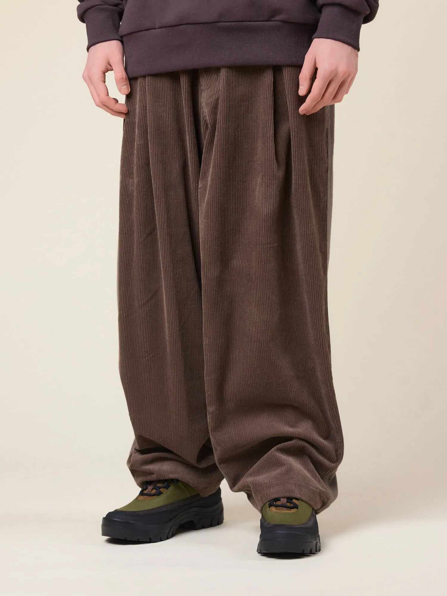 Брюки MERELY MADE Premium Dual Fabric Contrast Wide Cocoa Brown
