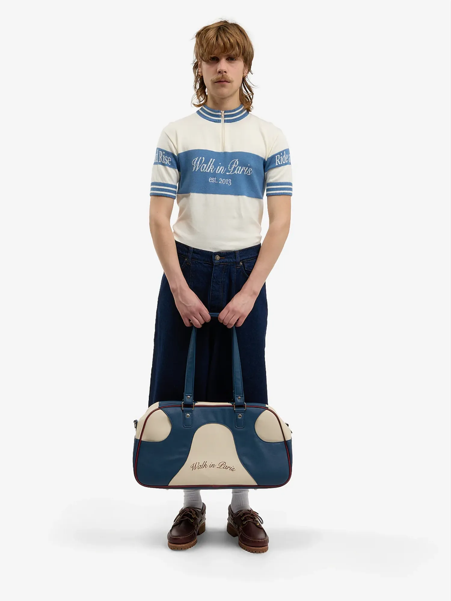 Сумка Walk In Paris Duffle Bag Beige And Blue