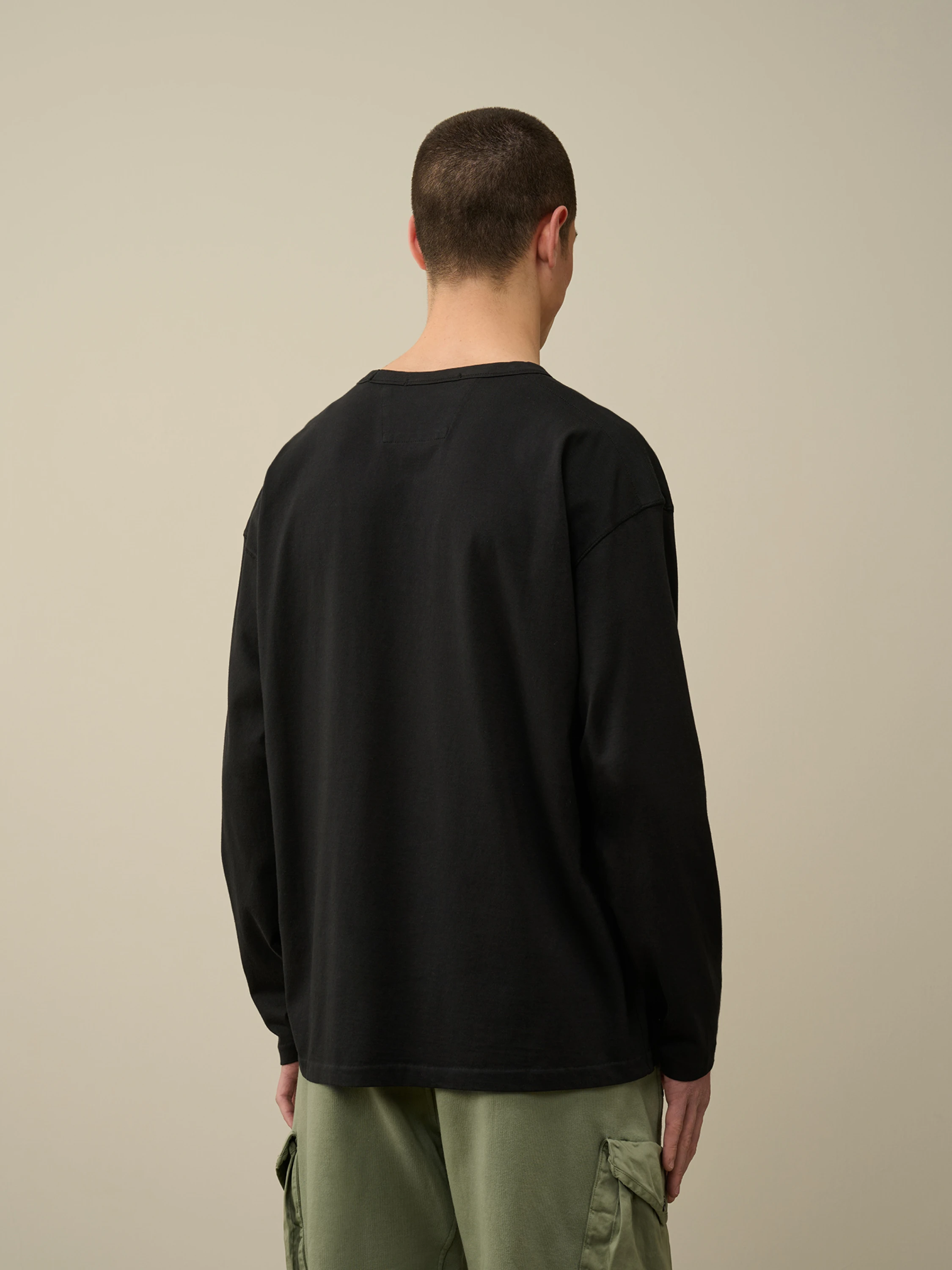 Лонгслив C.P. Company 20/1 Jersey Boxy Black