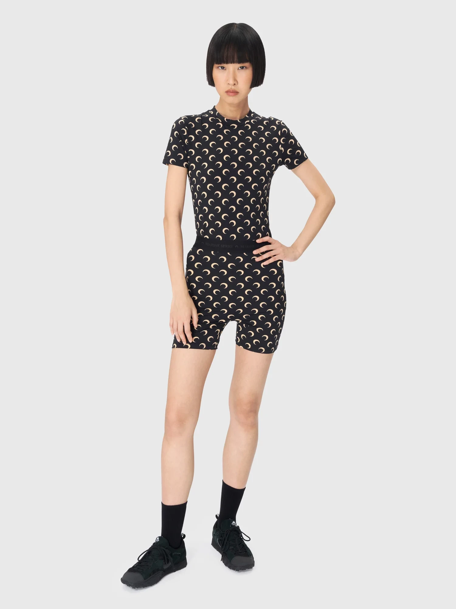Женские шорты Marine Serre Recycled Moon Jersey Mini Inverse Tan
