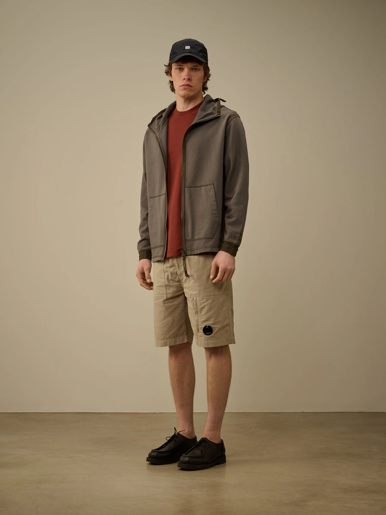 Зип-худи C.P. Company Diagonal Fleece Mixed Smoked Pearl