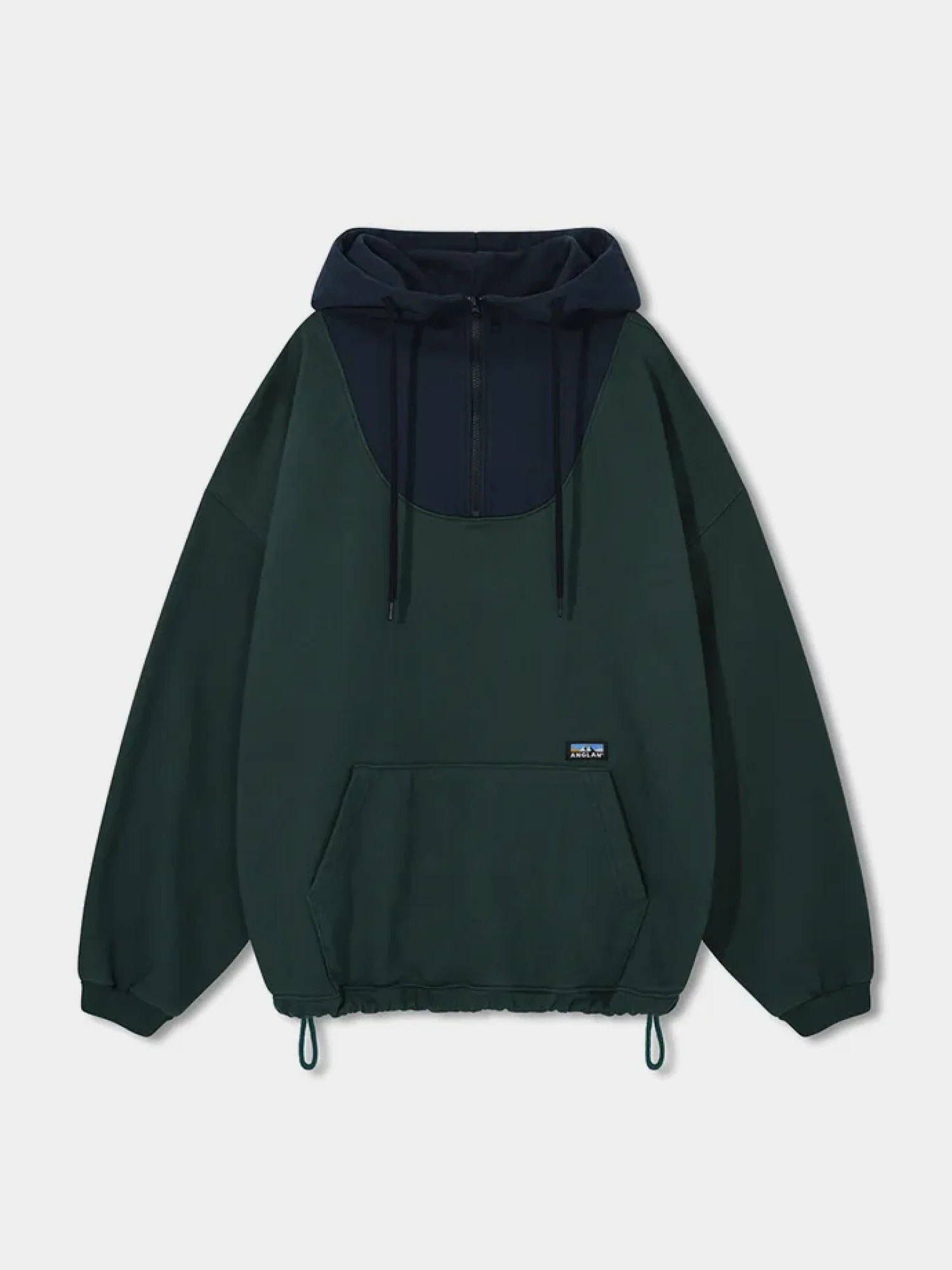 Худи ANGLAN Wrap Half Zip Green/Navy