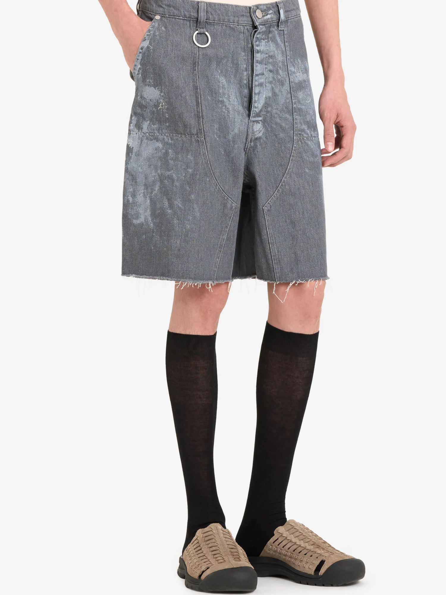 Шорты Études Loose Jeans Shorts Paint Grey