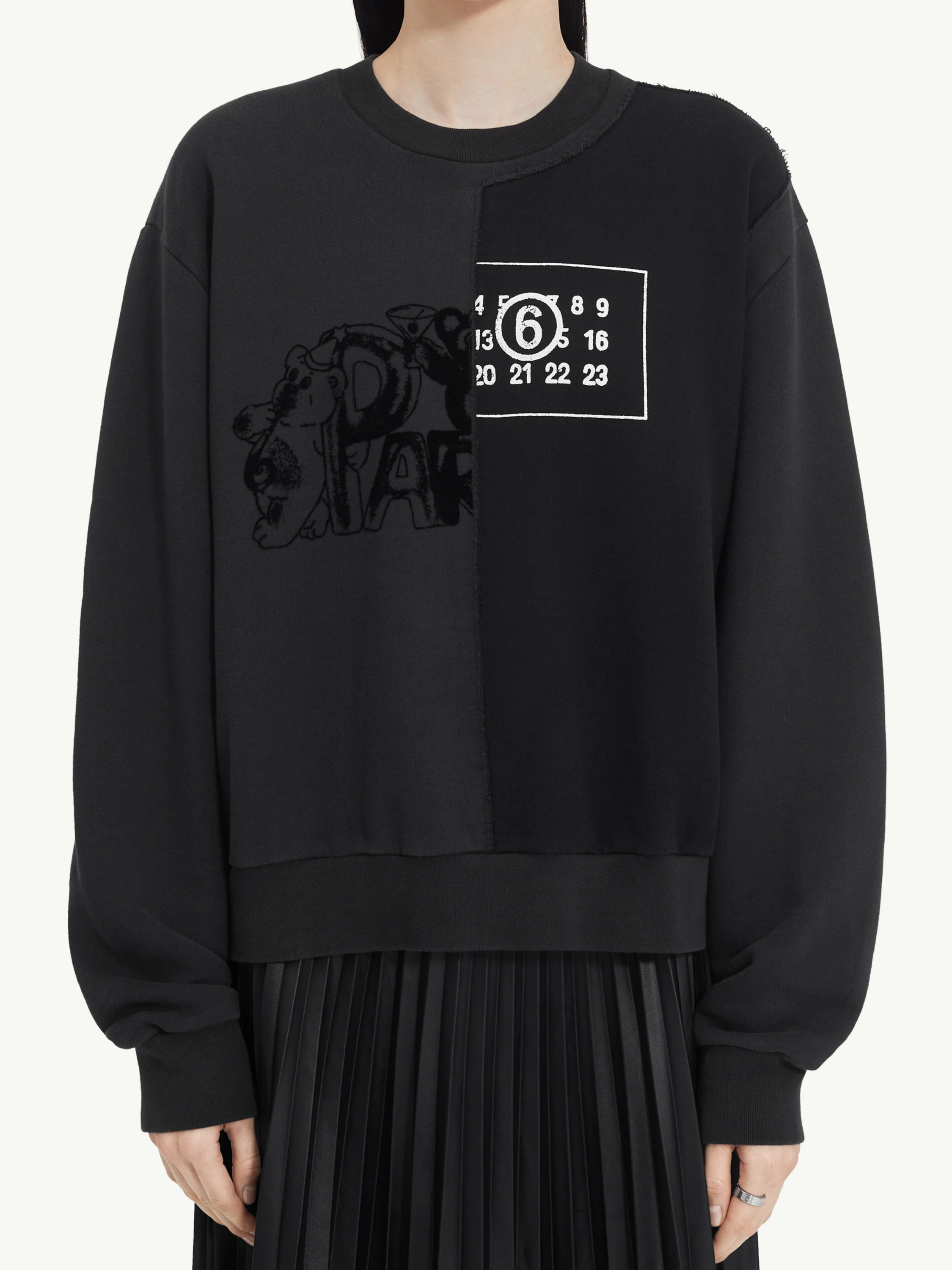 Женский свитшот MM6 Maison Margiela Split Numeric Black