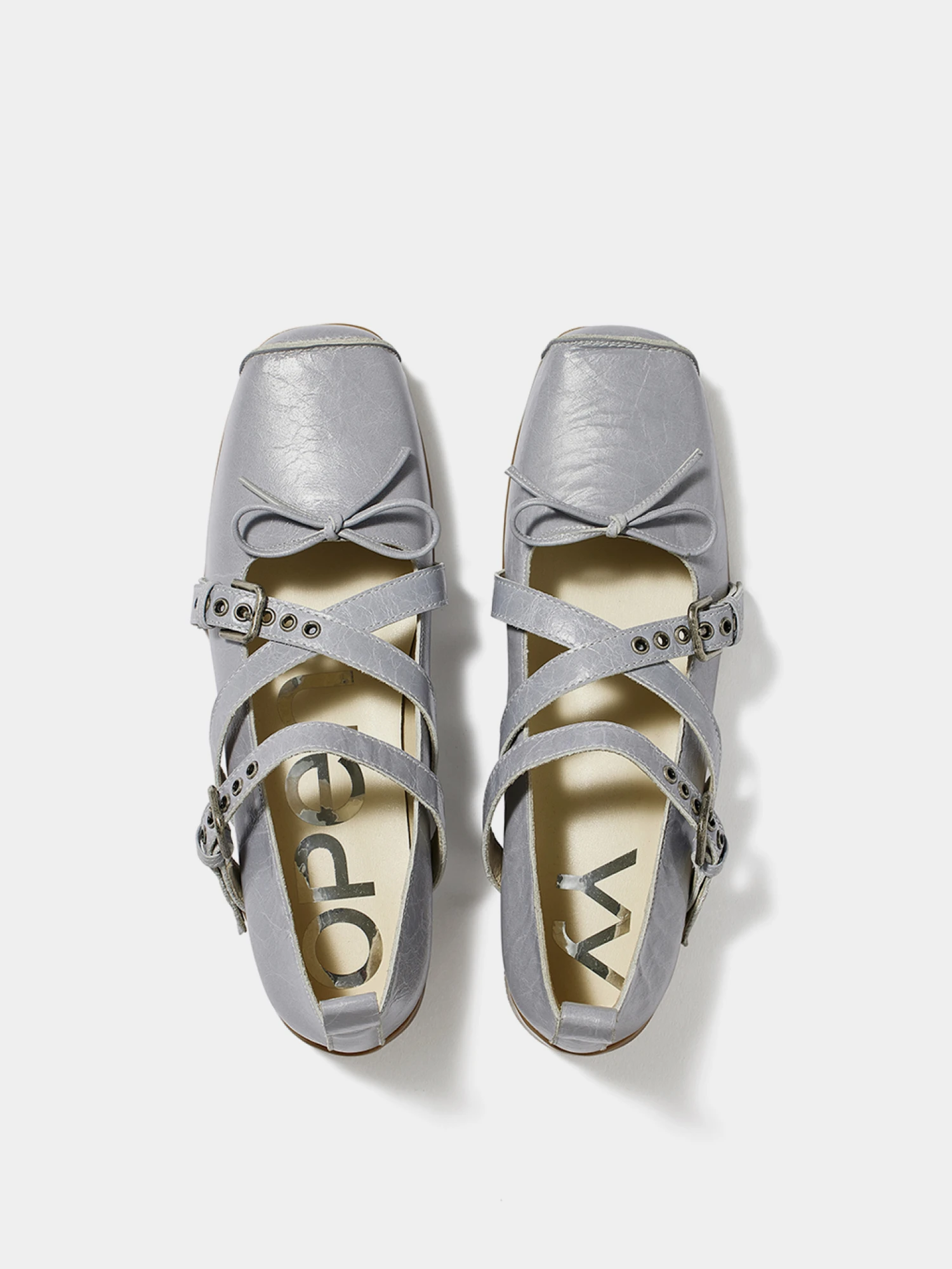 Женские Балетки OPEN YY Cross Buckle Ballet Flats Blue