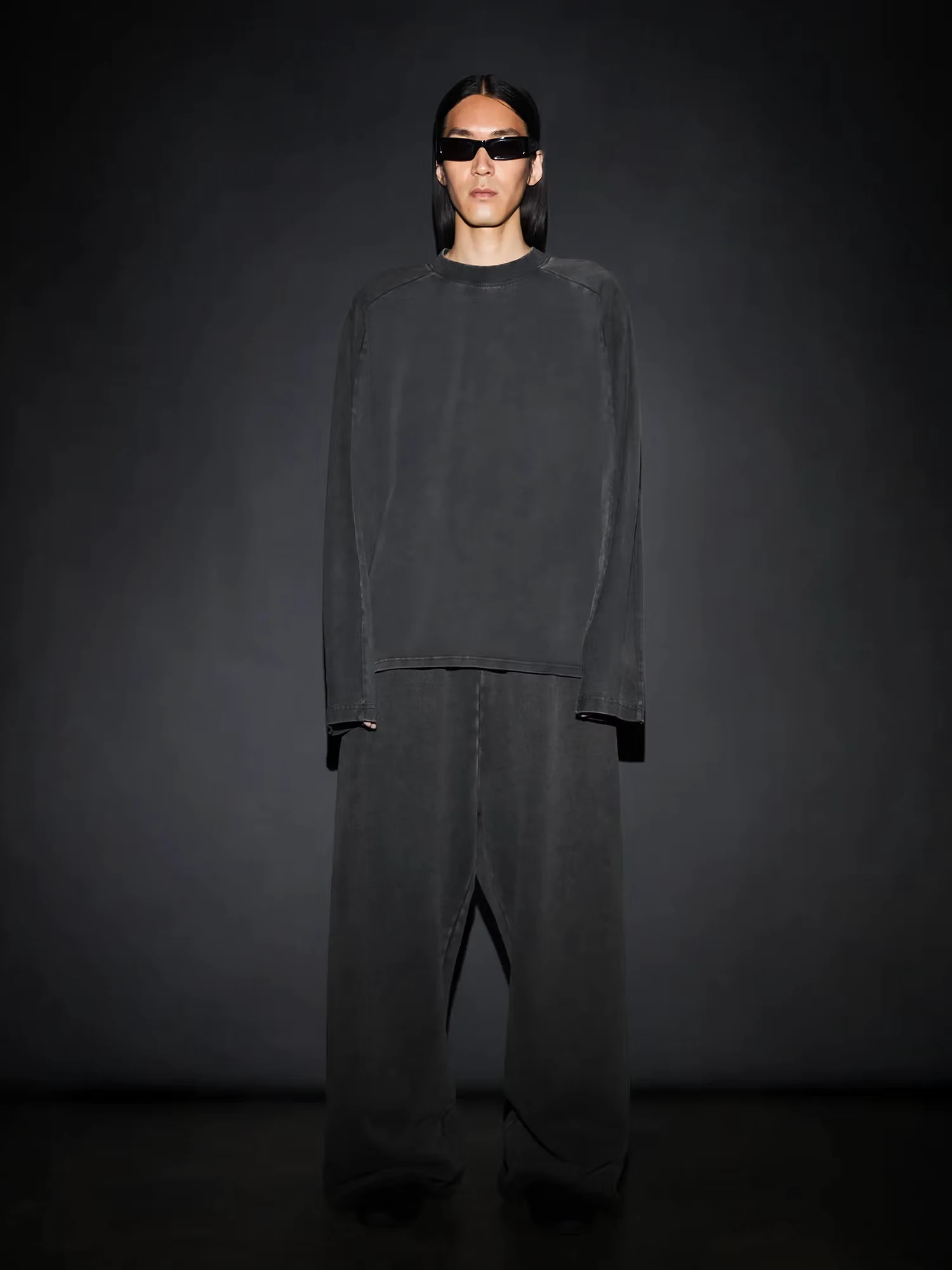 Лонгслив entire studios Heavy Boxy Washed Black