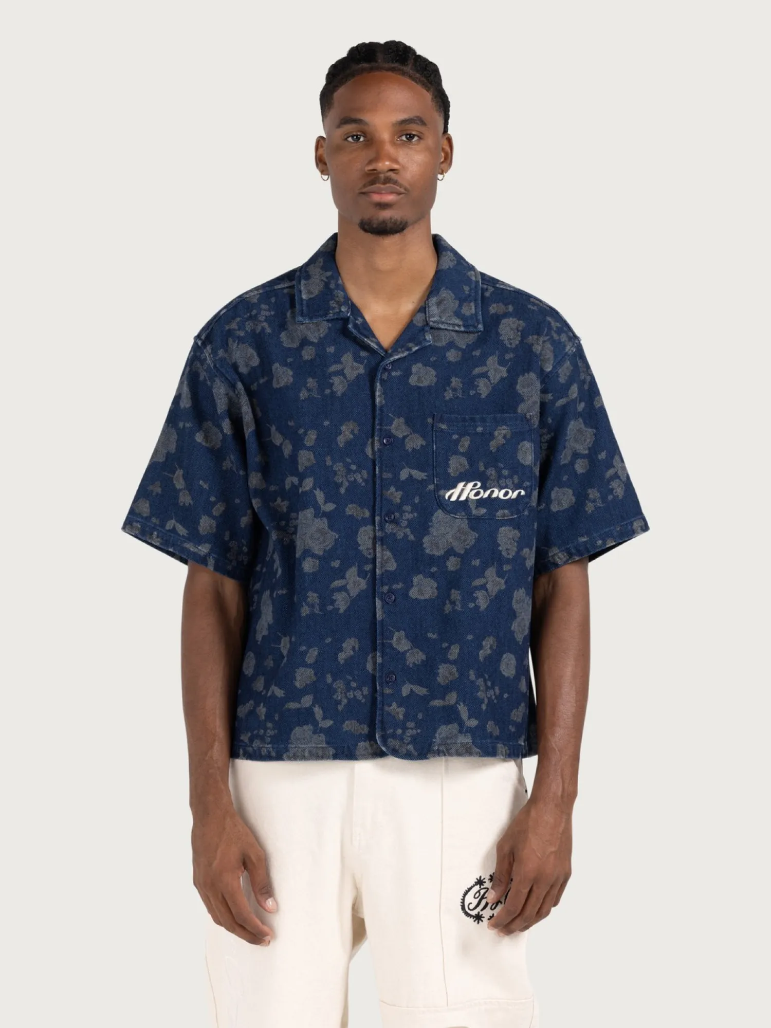 Рубашка HONOR THE GIFT Indigo Floral Camp Blue