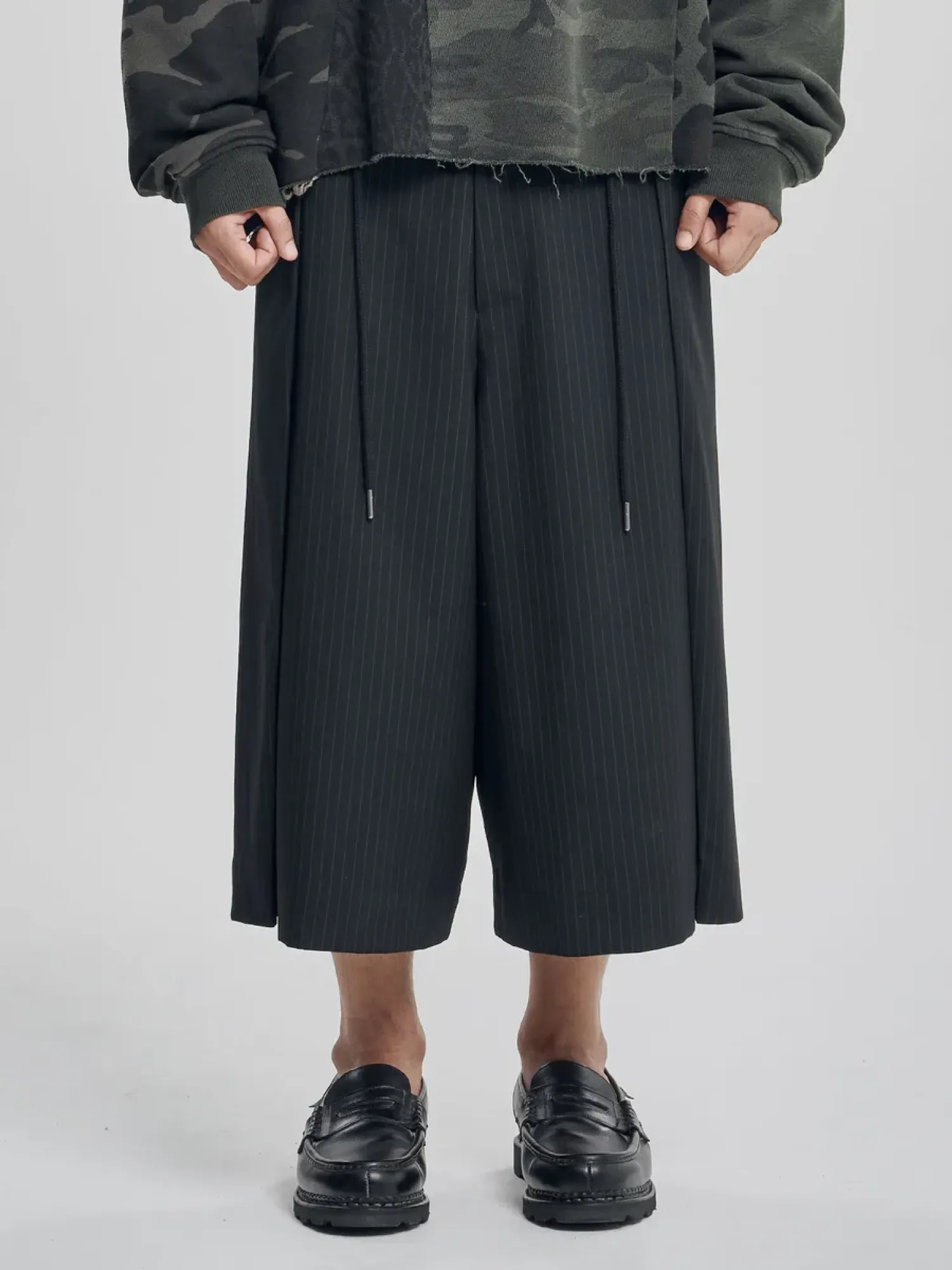Шорты AJOBYAJO One Tuck Stripe Bermuda Black