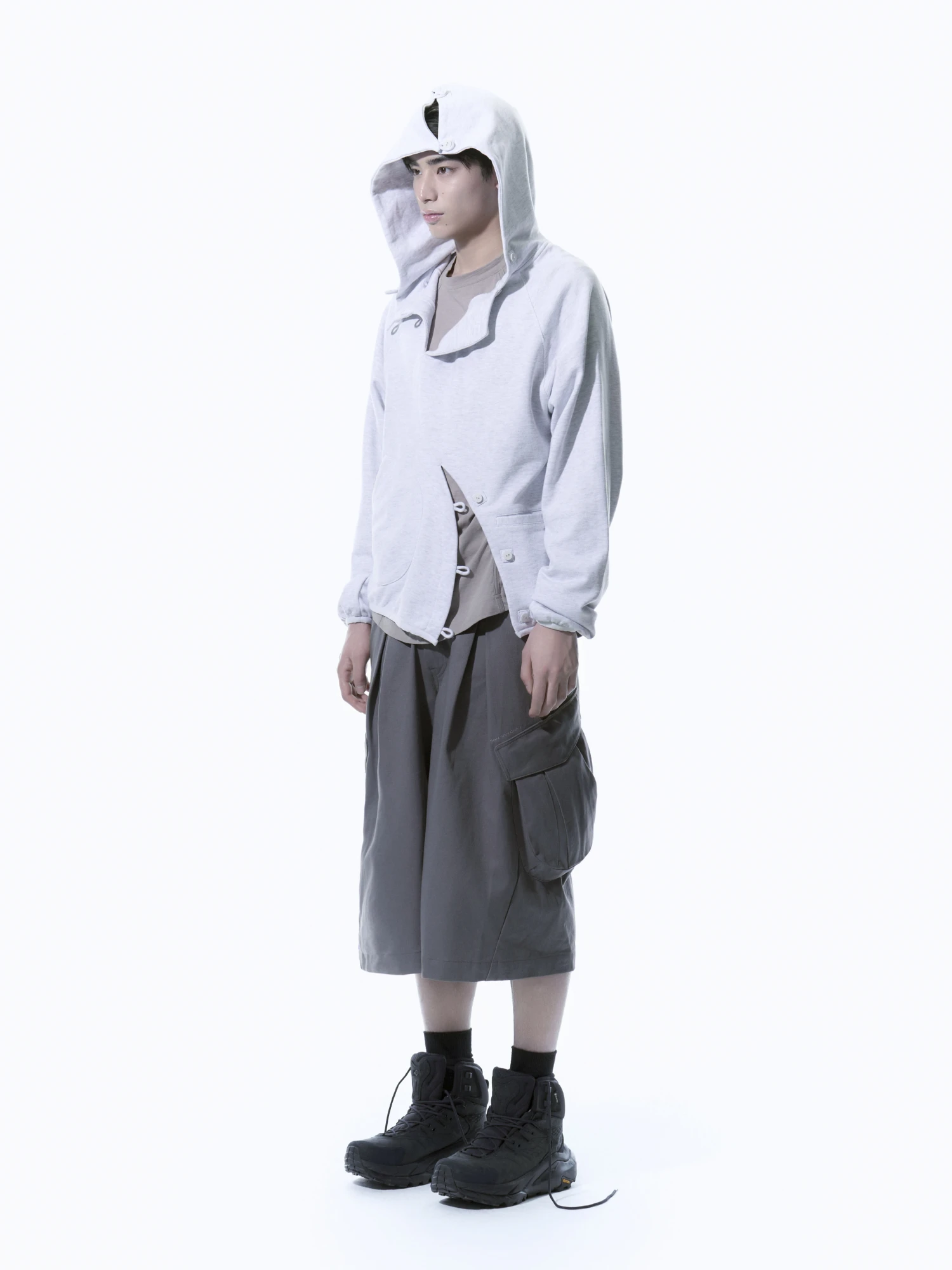 Худи SAN SAN GEAR Button Hoodie White Melange