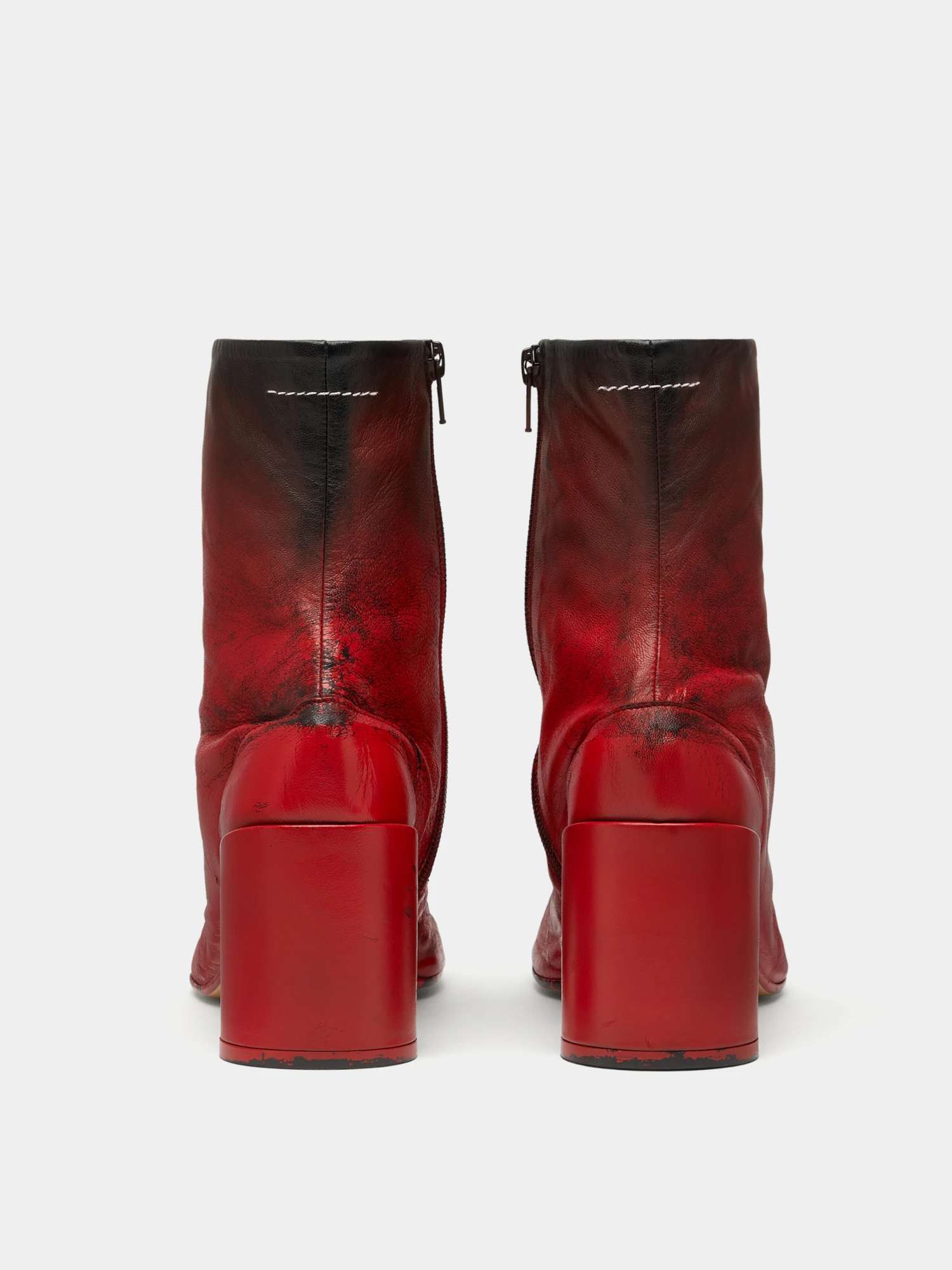 Женские ботильоны MM6 Maison Margiela Block-Heel Red