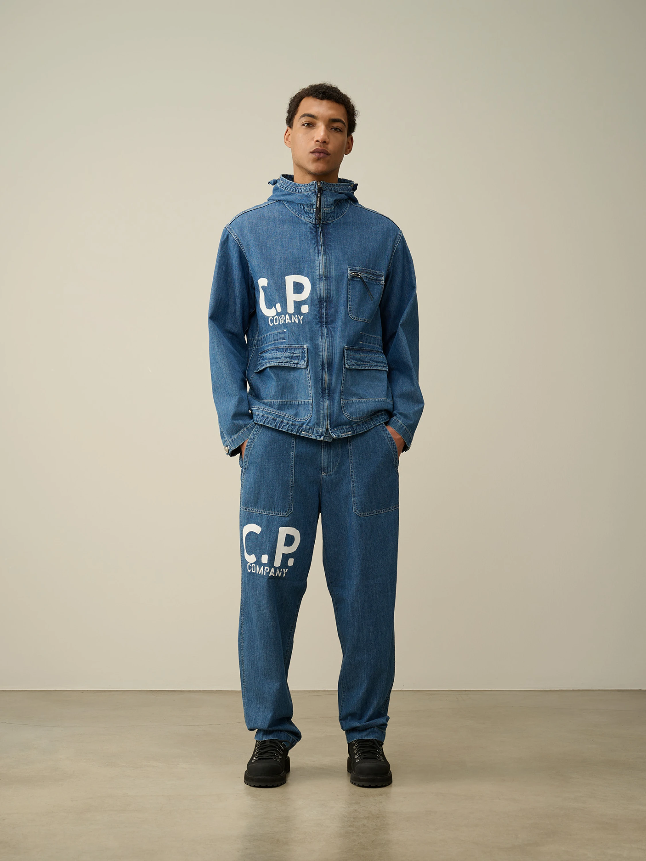 Джинсовая куртка C.P. Company Blue Goggle Stone Bleach