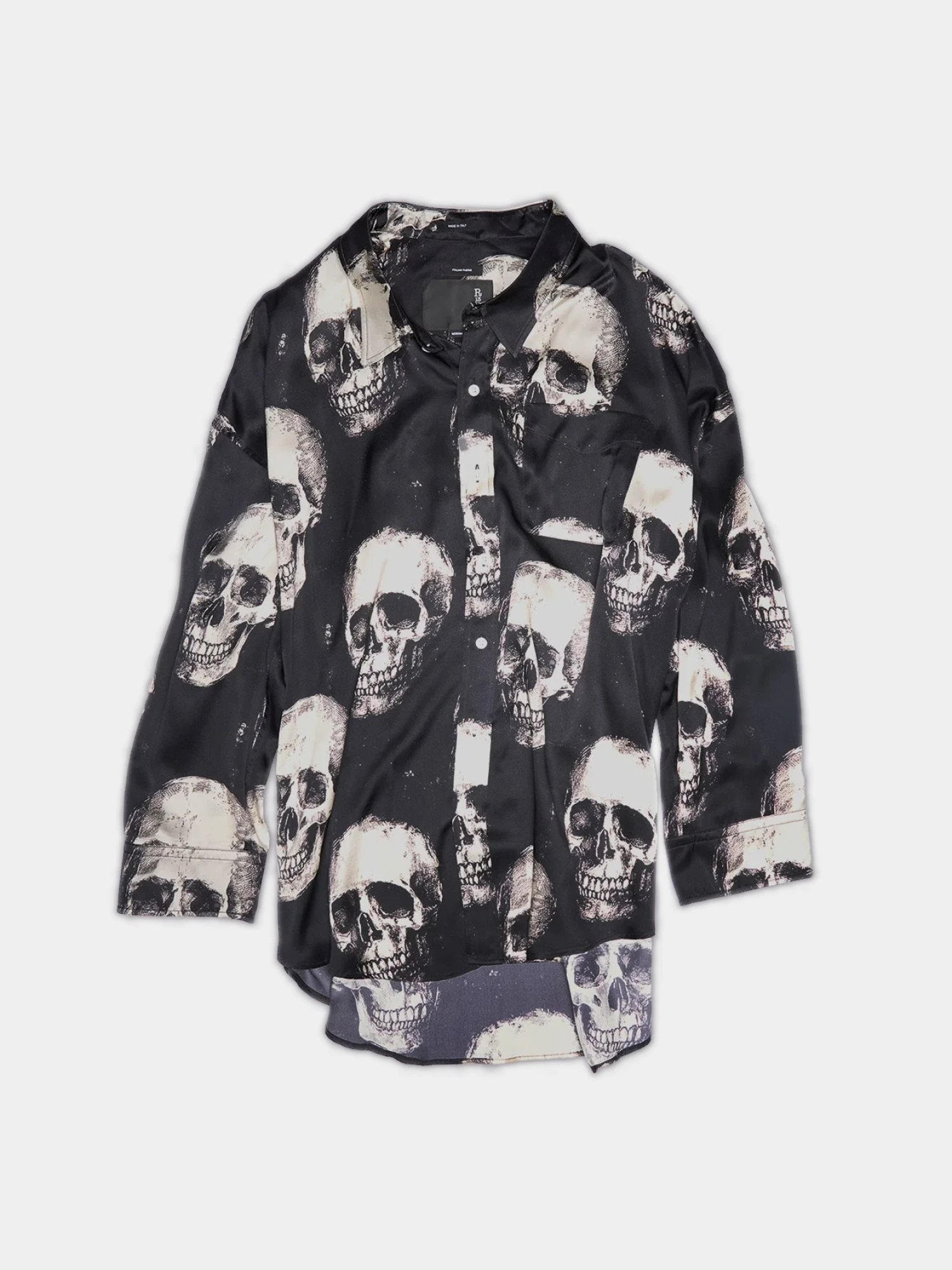 Женская рубашка R13 Drop Neck Skulls On Black