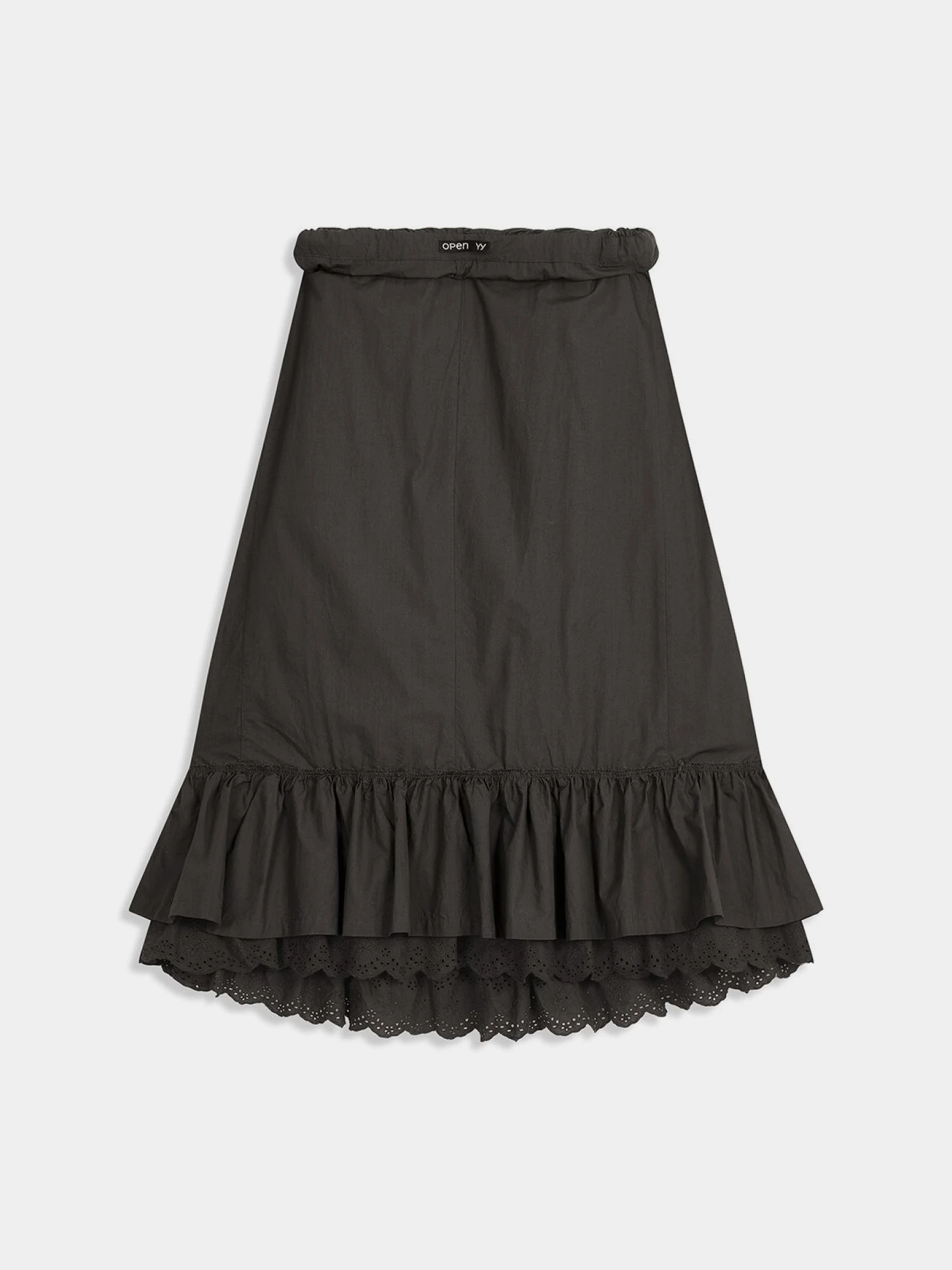 Женская юбка OPEN YY Rolled Waist Tiered Charcoal