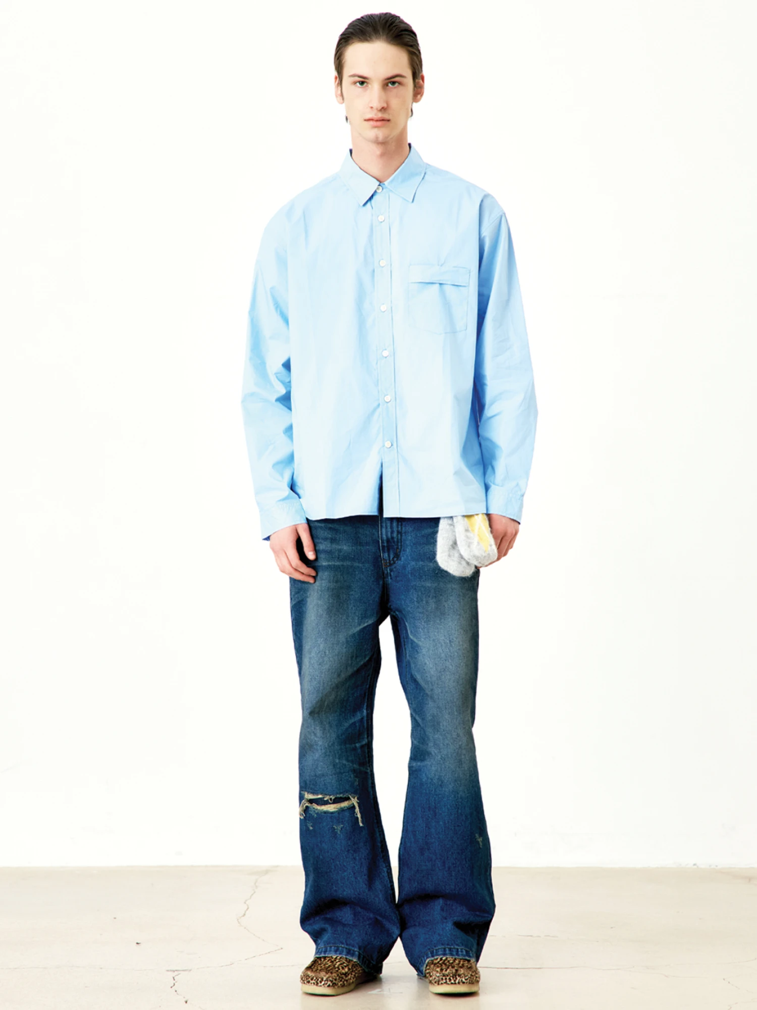Рубашка COOR Paper Cotton Shirt Light Blue