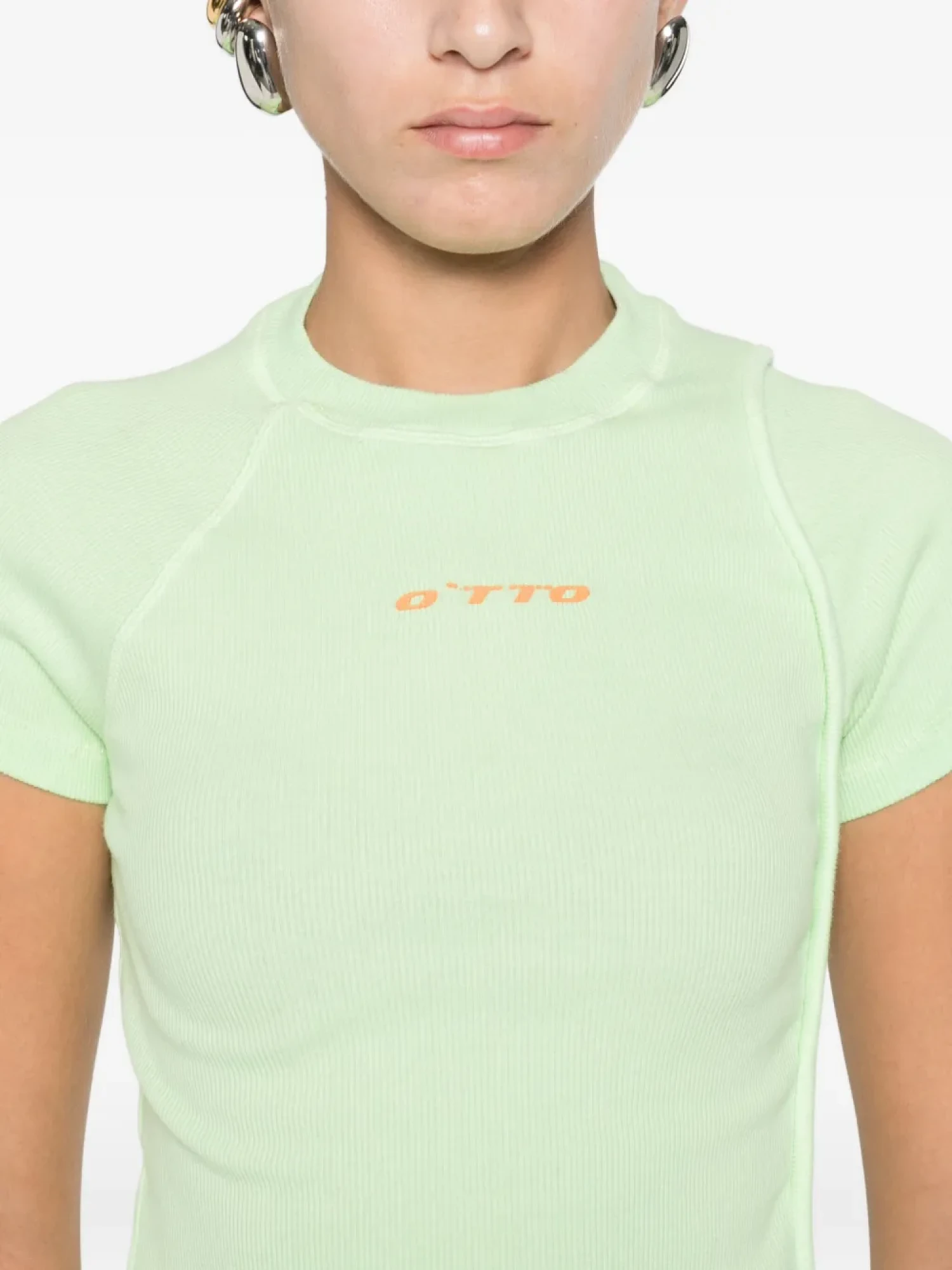 Женская футболка Ottolinger Deconstructed Rib Green