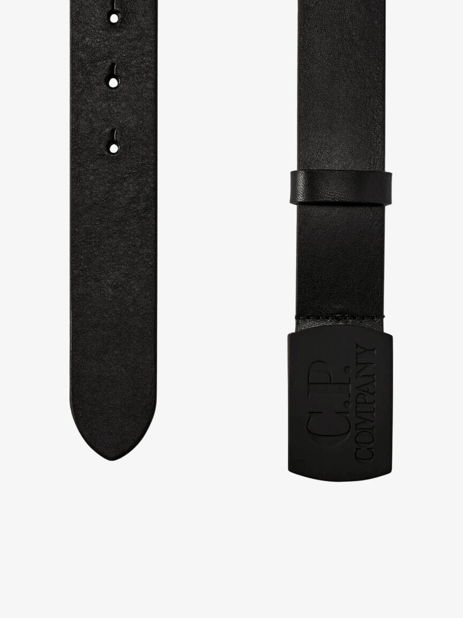 Ремень C.P. Company Leather Buckle Logo Black