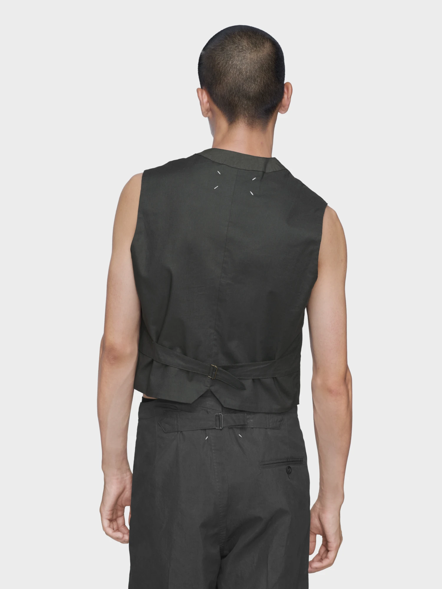 Жилет Maison Margiela Of Cotton And Silk Dark Grey