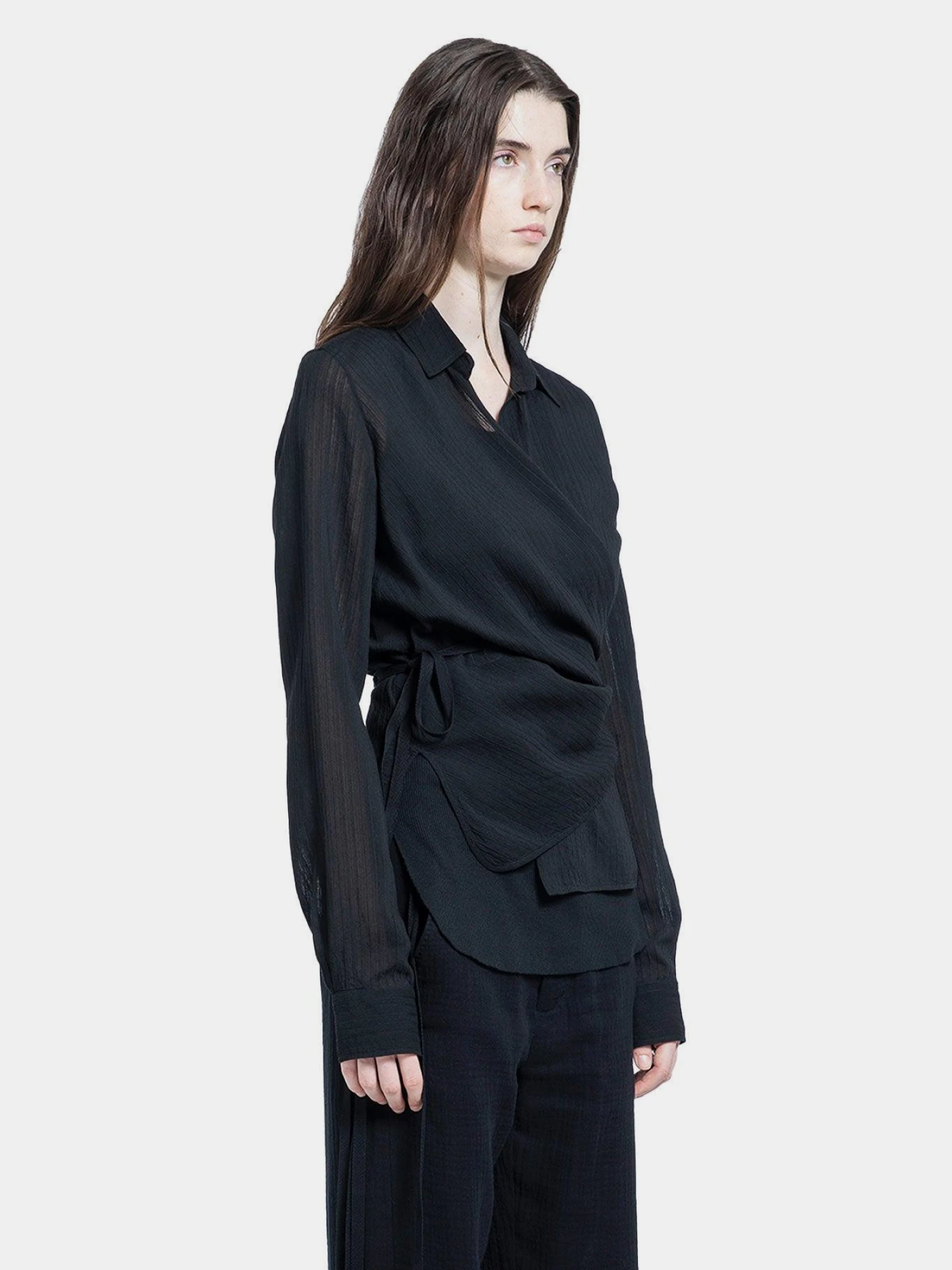 Женская рубашка Ann Demeulemeester Alba Asymmetric Black