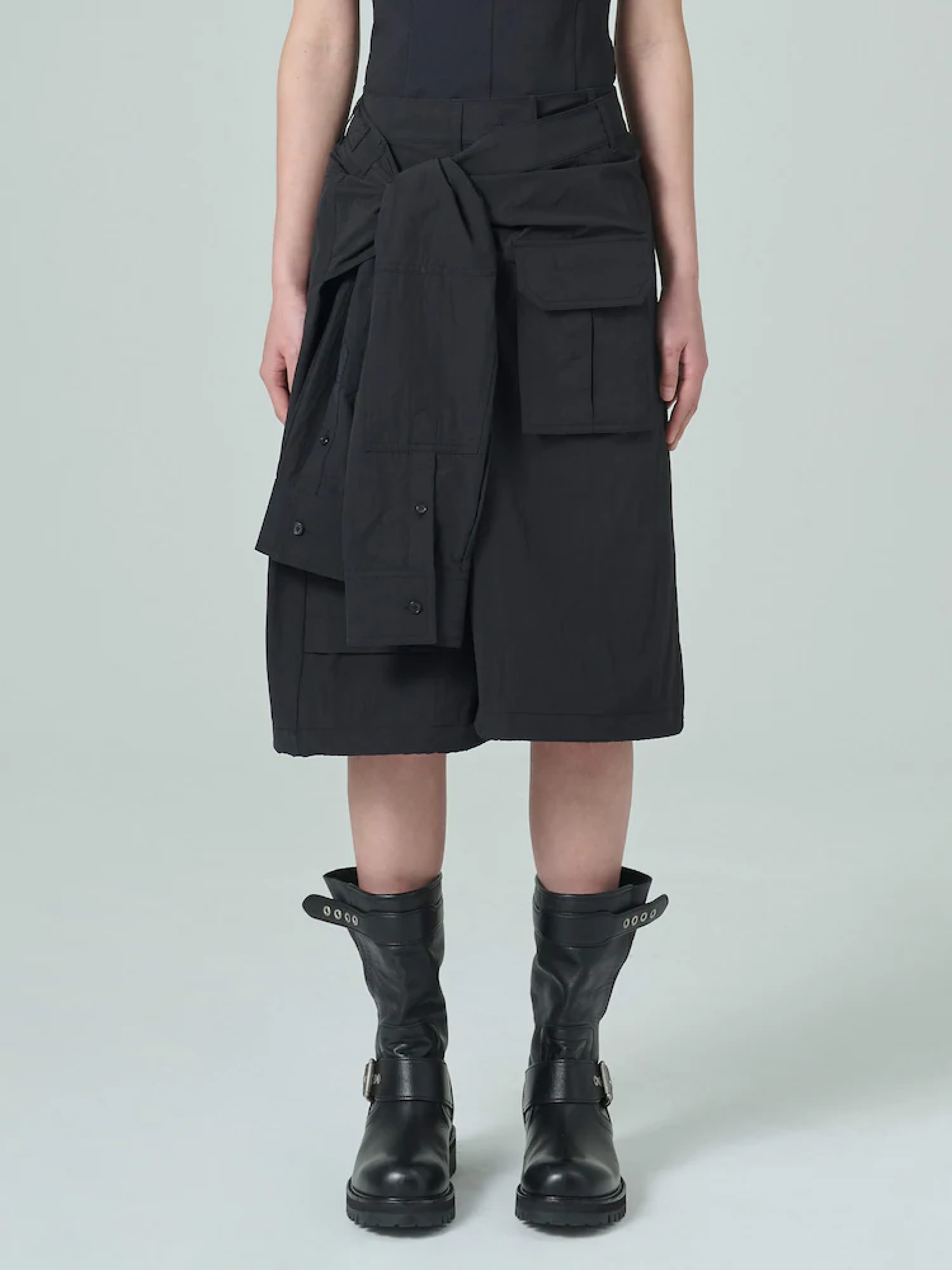 Шорты JUUN.J Sleeve Tide Cargo Short Pants Black
