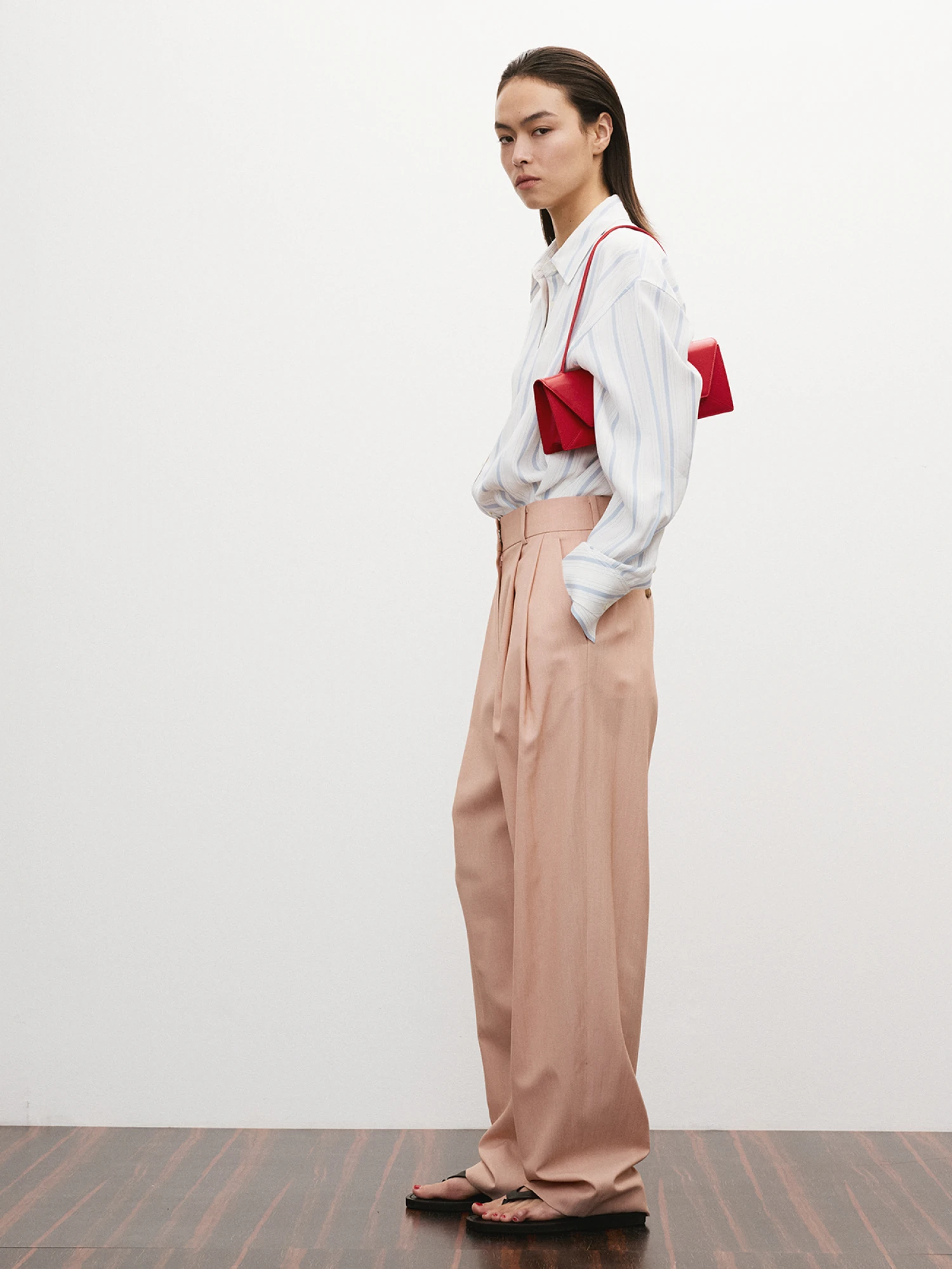 Женские брюки Recto Double Pleated Wide Peach