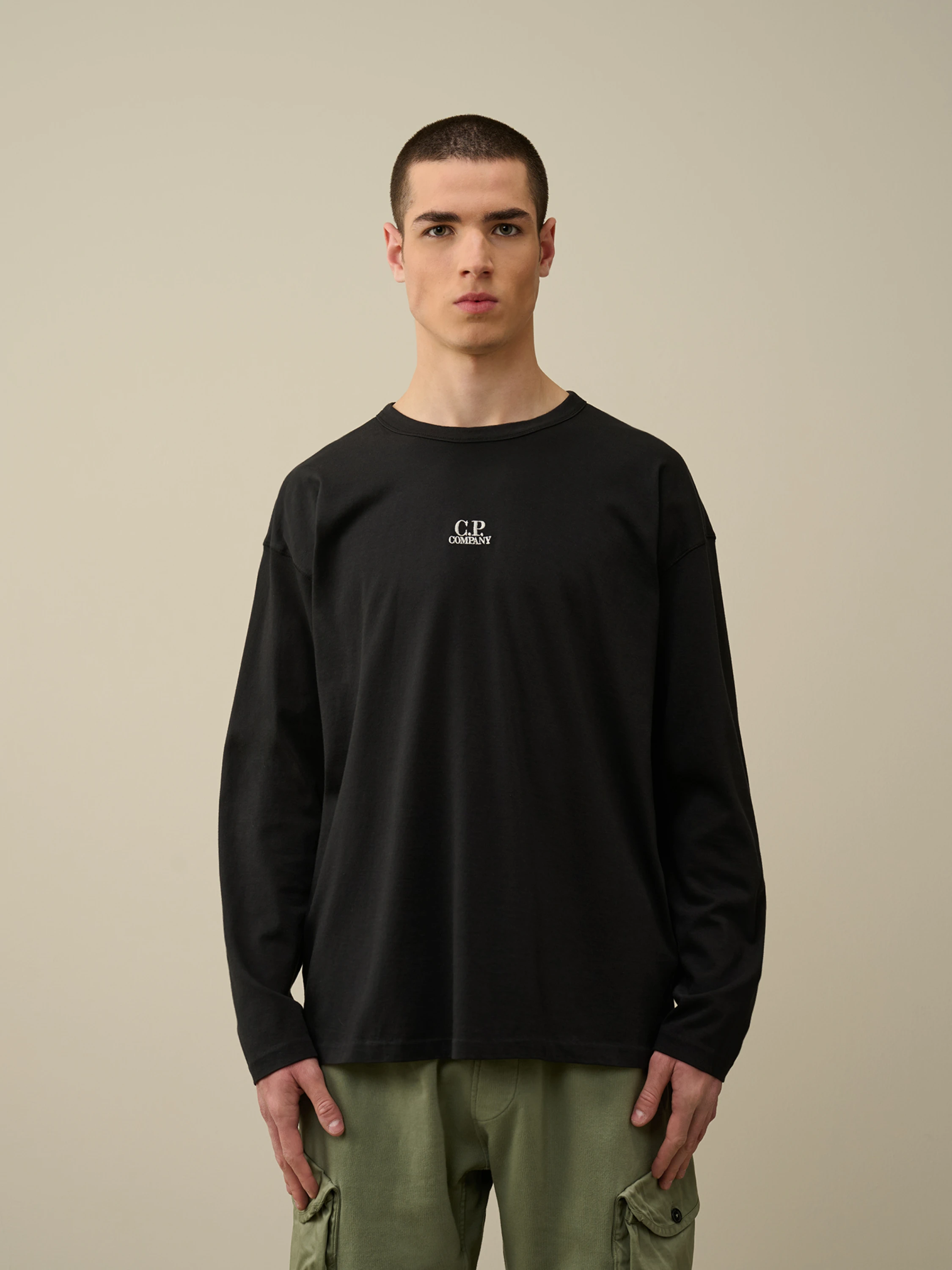 Лонгслив C.P. Company 20/1 Jersey Boxy Black