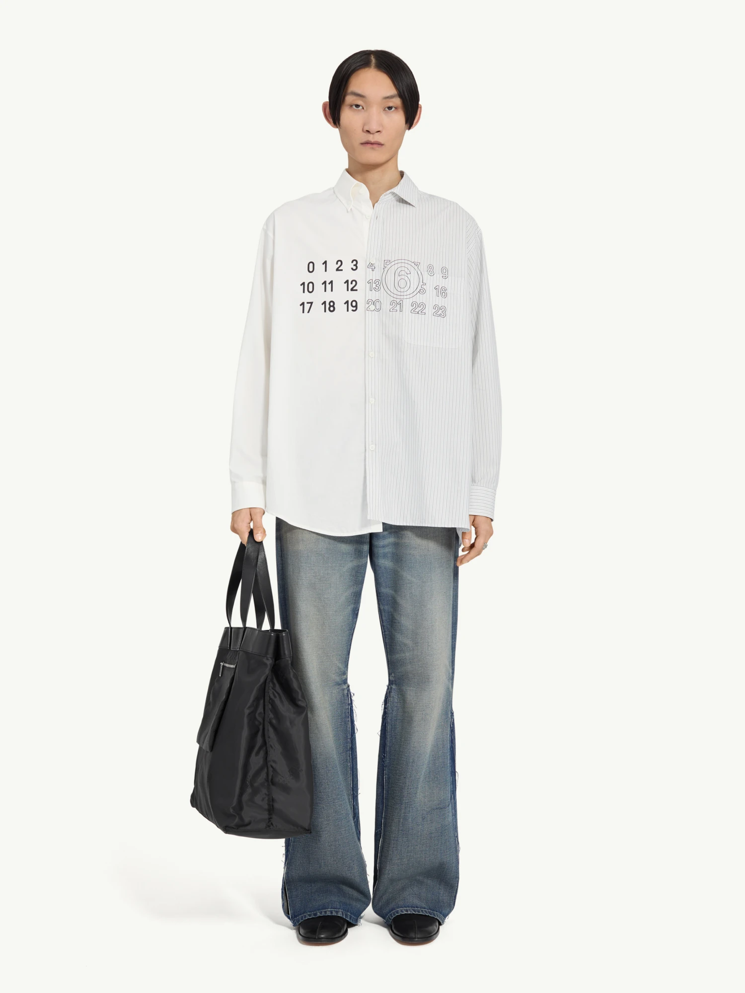 Рубашка MM6 Maison Margiela Stripes Grey White
