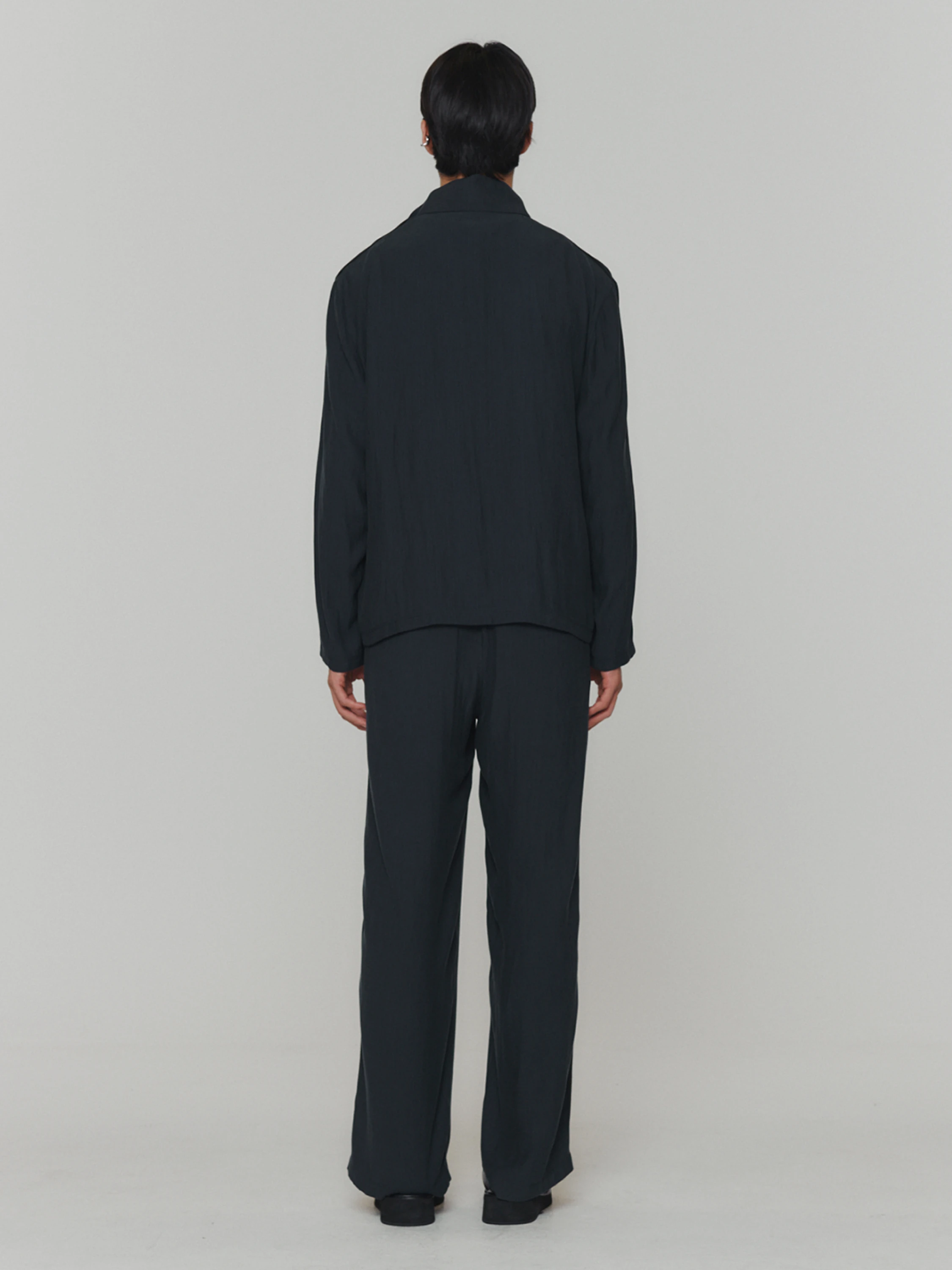 Олимпийка AMOMENTO High Neck Zip-Up Blouson Dark Navy