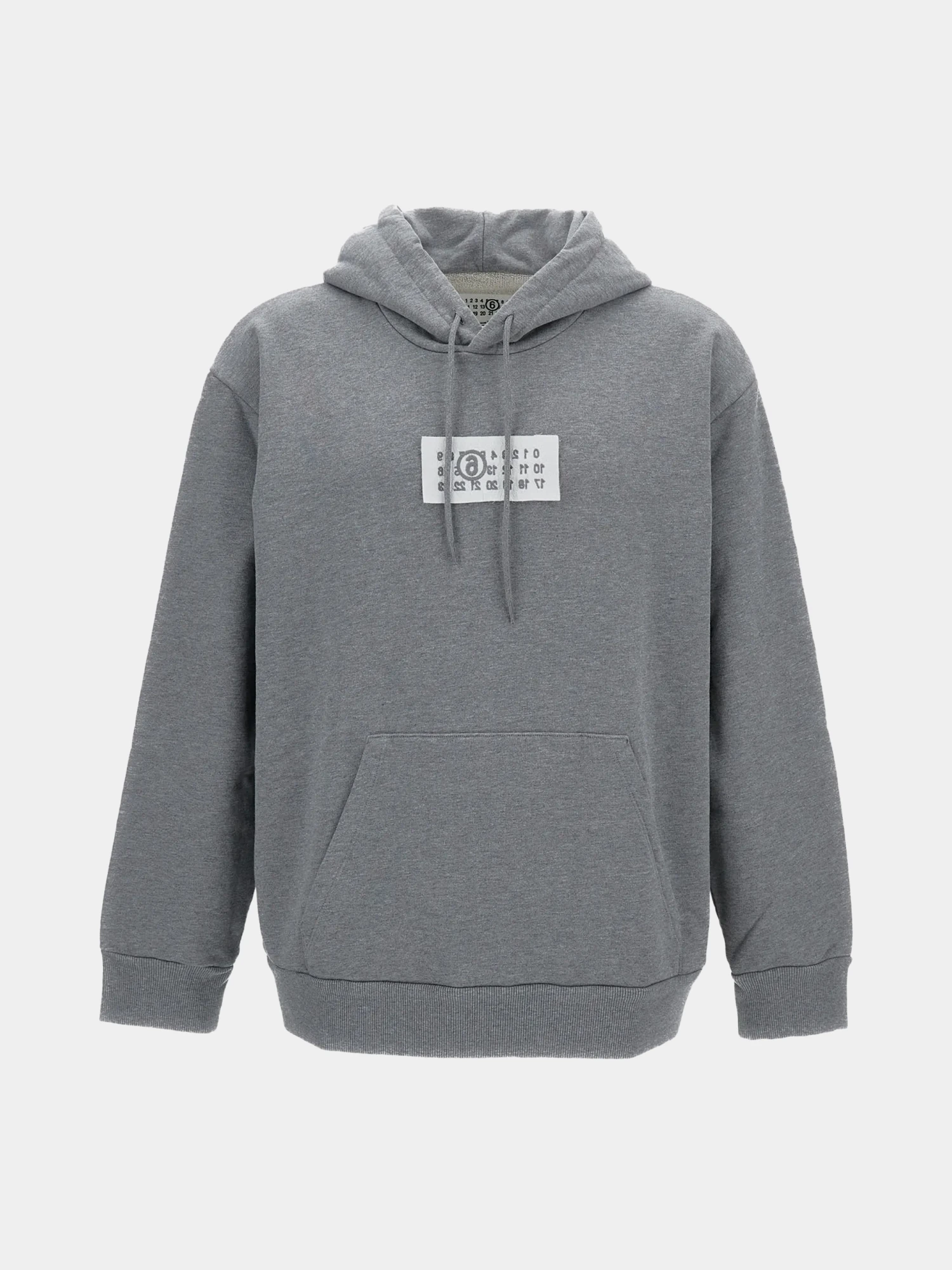 Худи MM6 Maison Margiela Numeric Logo Patch Melange Grey