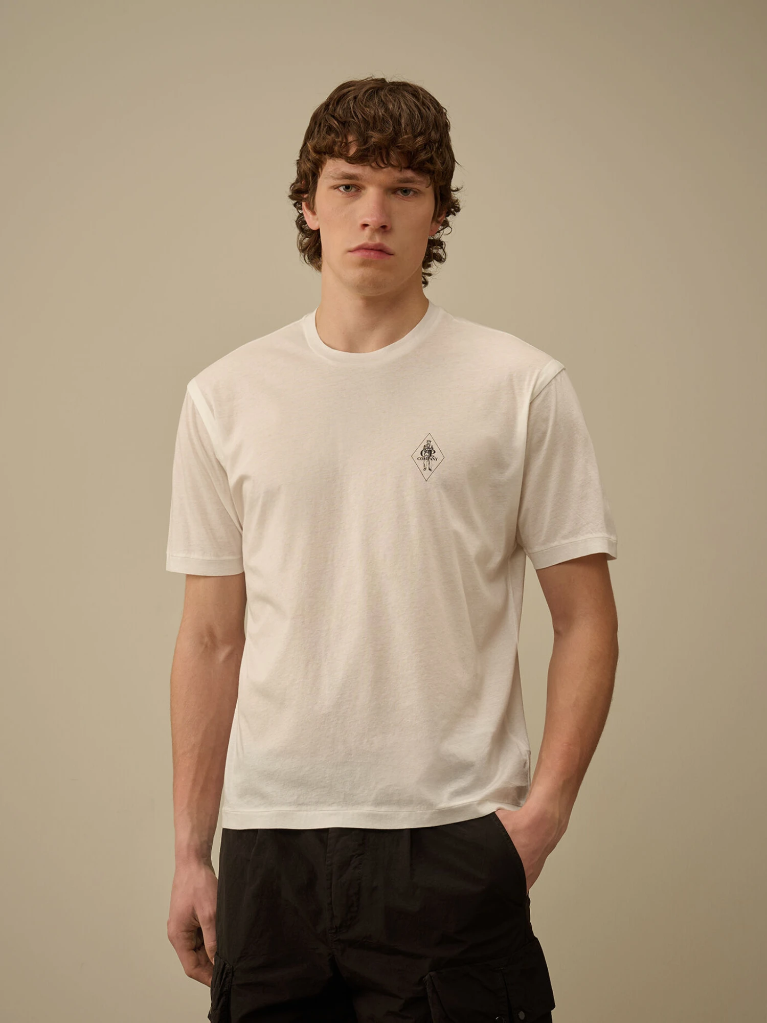 Футболка C.P. Company No Gravity Jersey Logo Gauze White