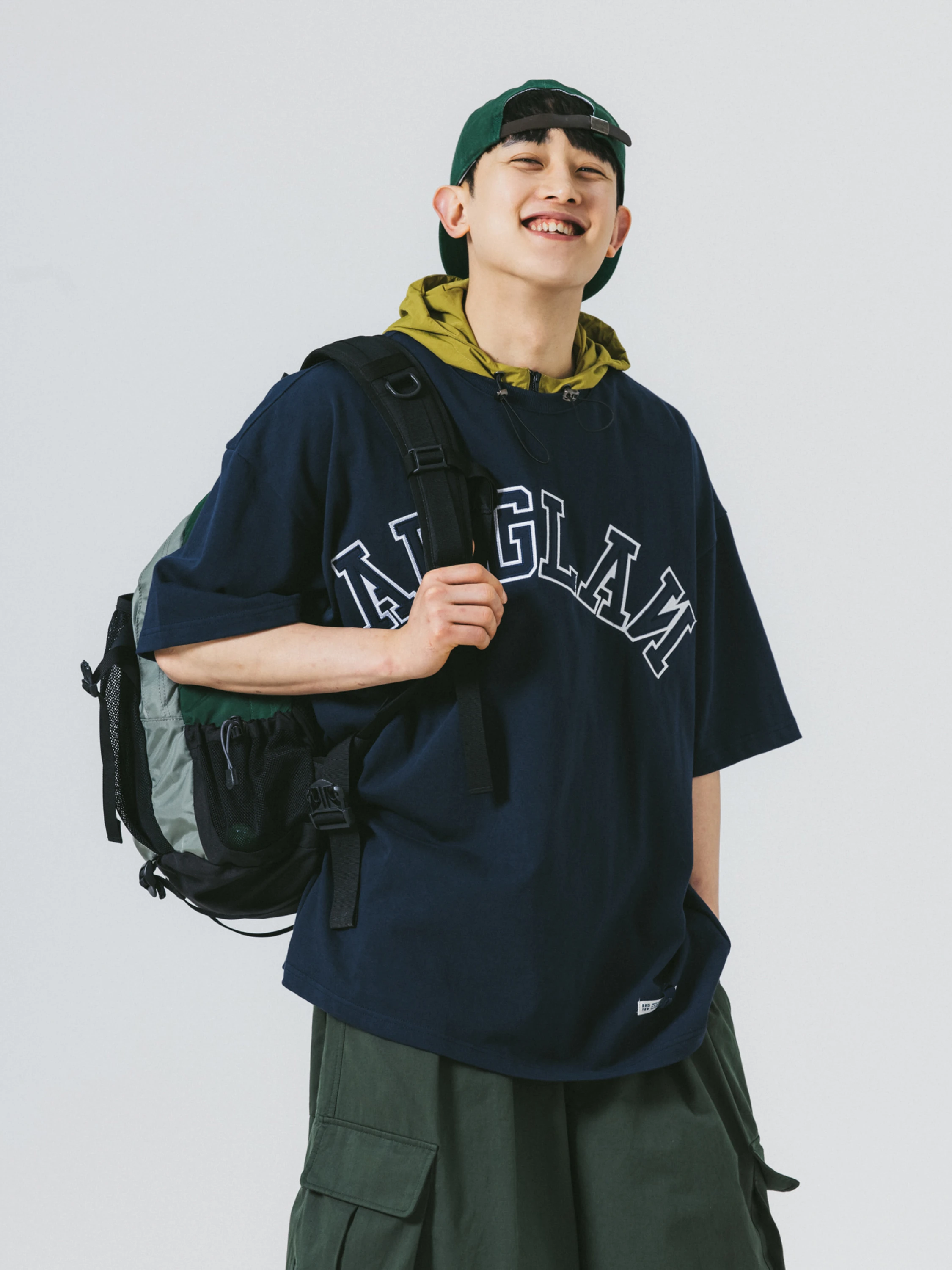 Футболка ANGLAN Applique Logo Half Tee Navy
