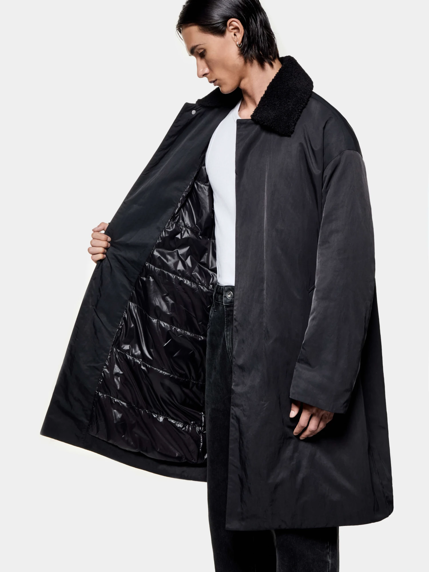 Парка MKI MIYUKI ZOKU Padded Nylon Overcoat Black