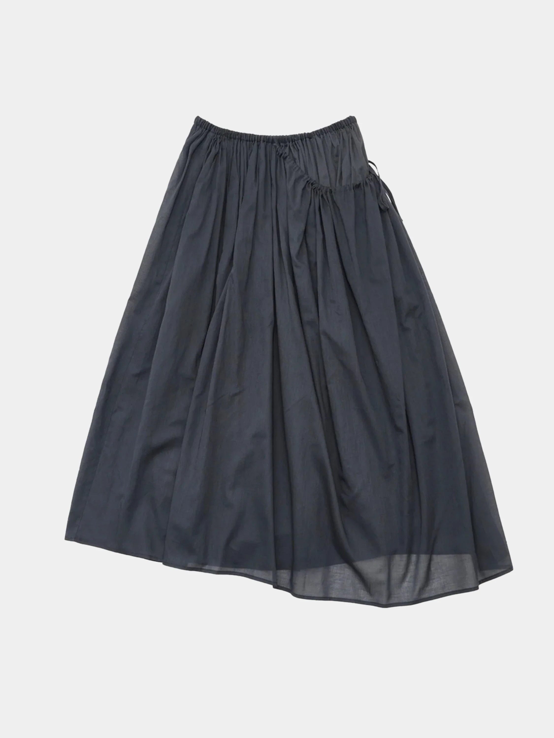 Женская юбка AMOMENTO Drawstring Sheer Shirring Skirt Navy