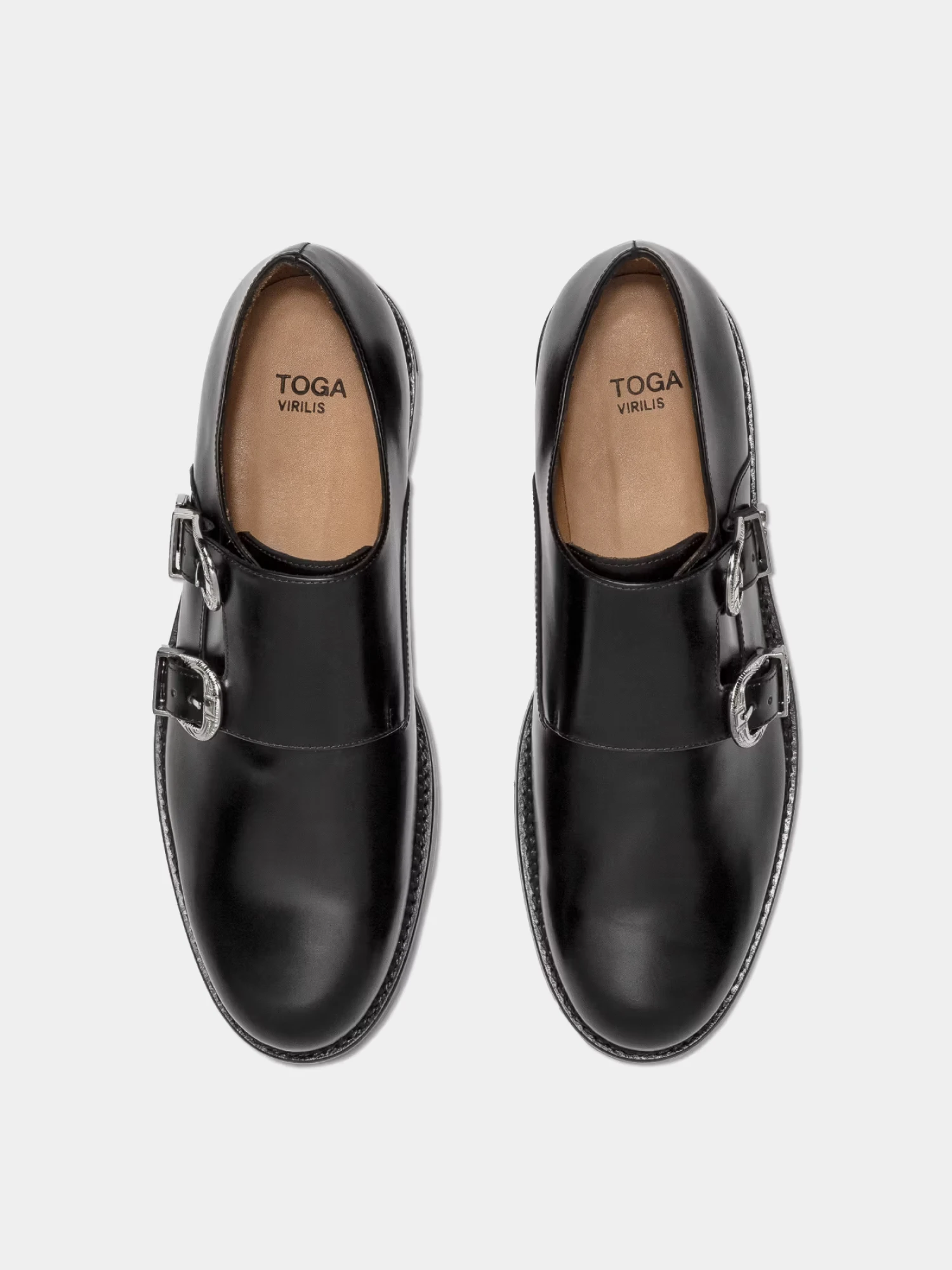 Дерби TOGA Double Monk Strap Polido Black
