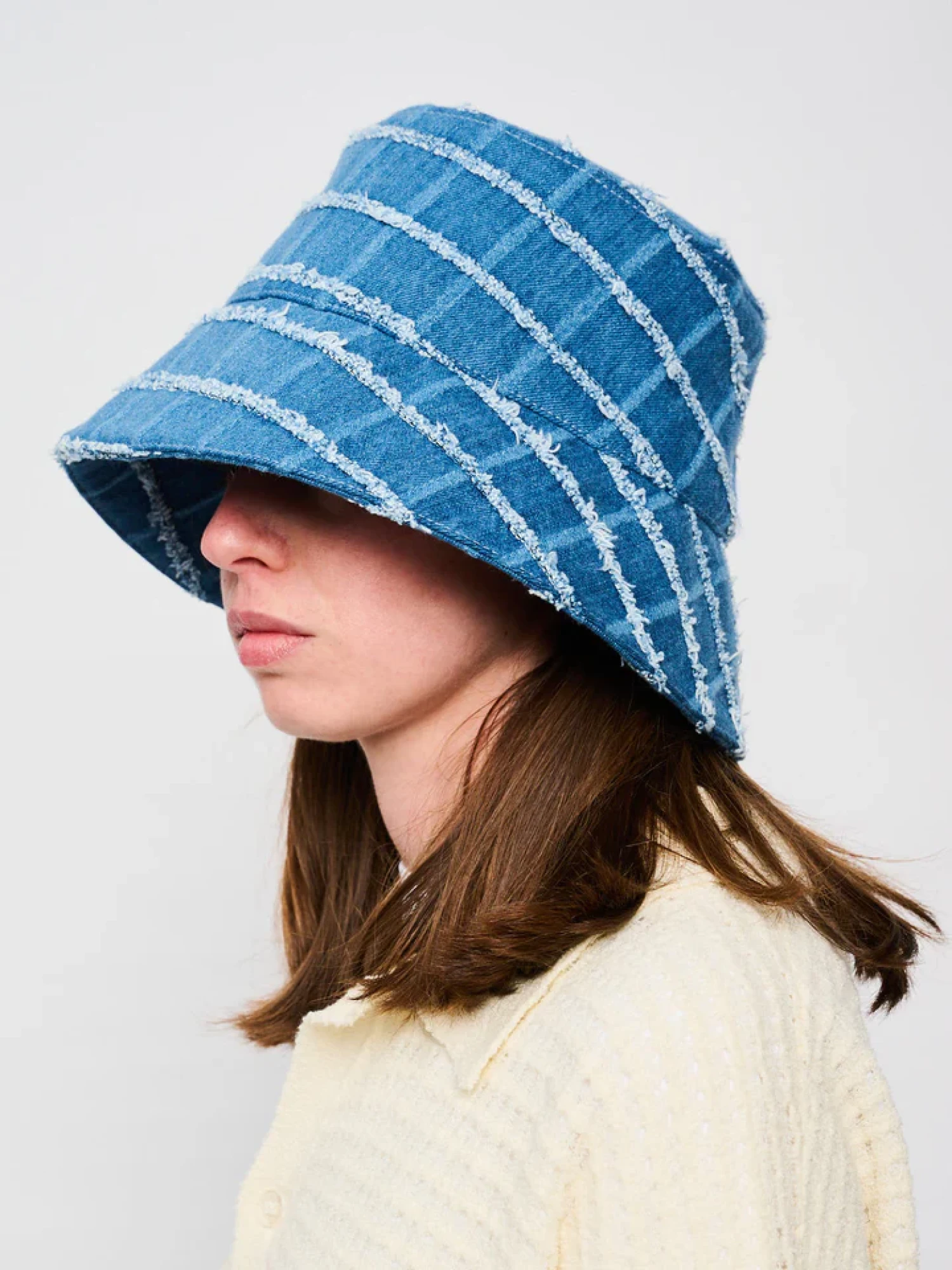 Панама BONSAI Check Denim Bucket Hat Blue