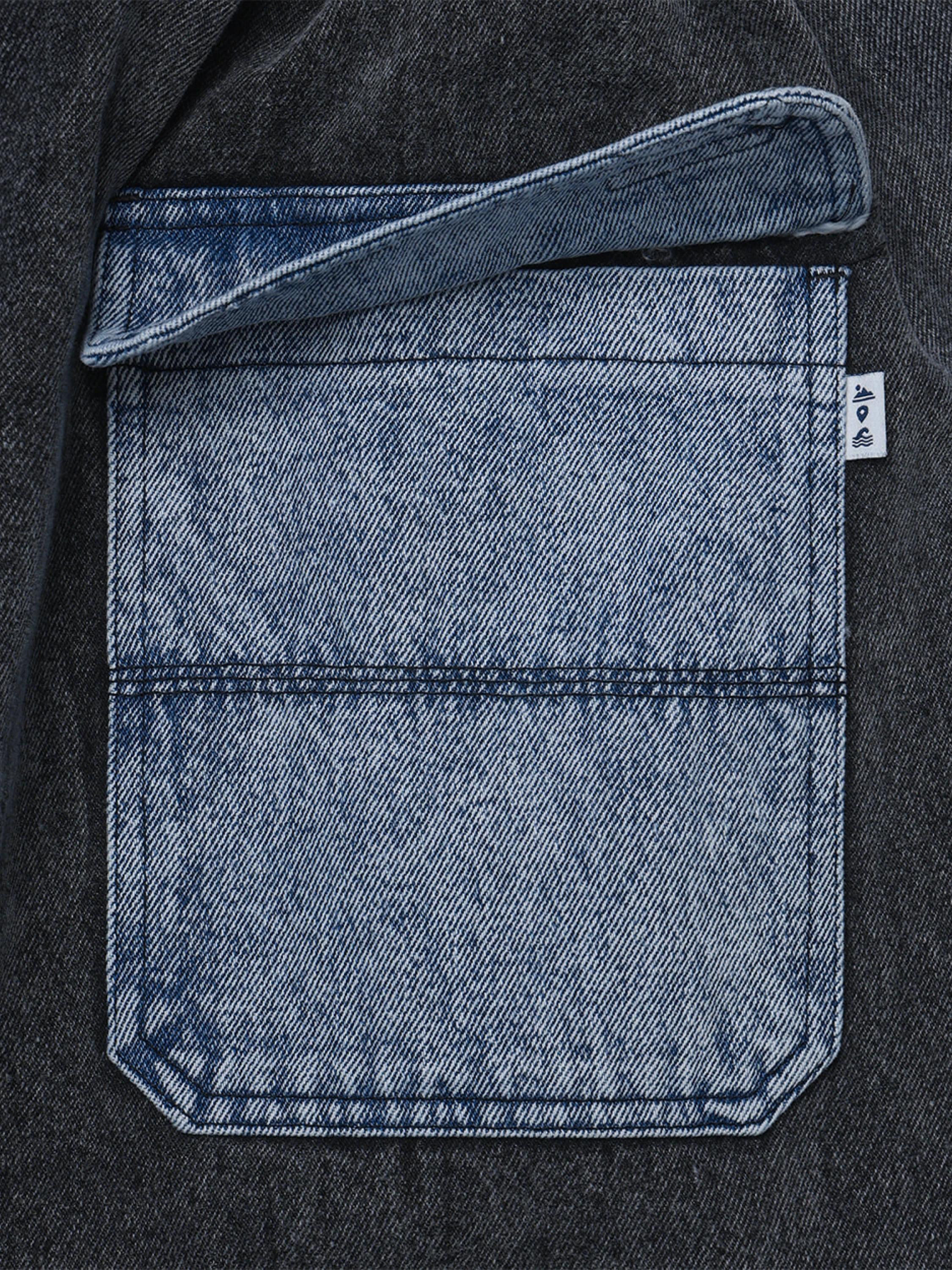 Брюки ANGLAN Denim Mix Fatigue Balloon Pants Blue & Grey