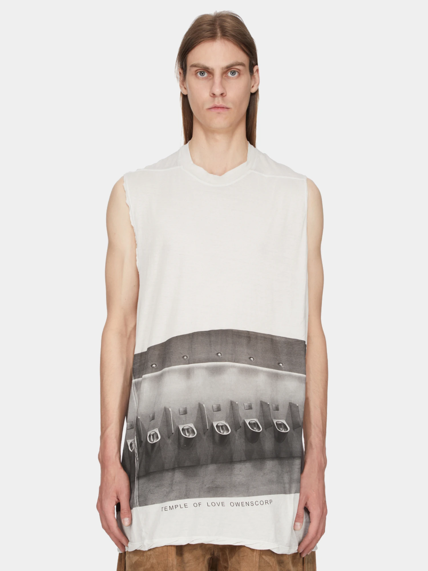 Майка Rick Owens Knit Top Rick S Jumbo SL T Milk Wash/Black