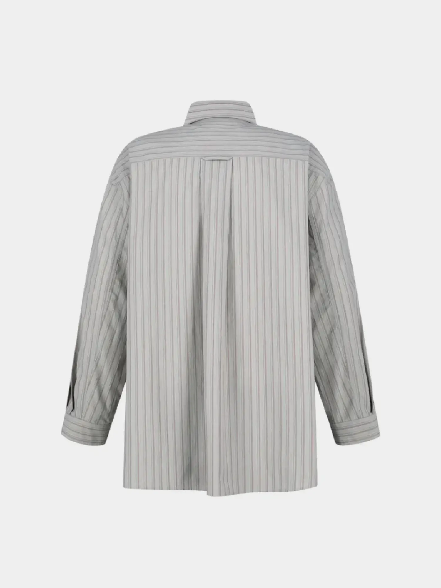 Рубашка AMOMENTO Stripe Shirring Oversized Grey