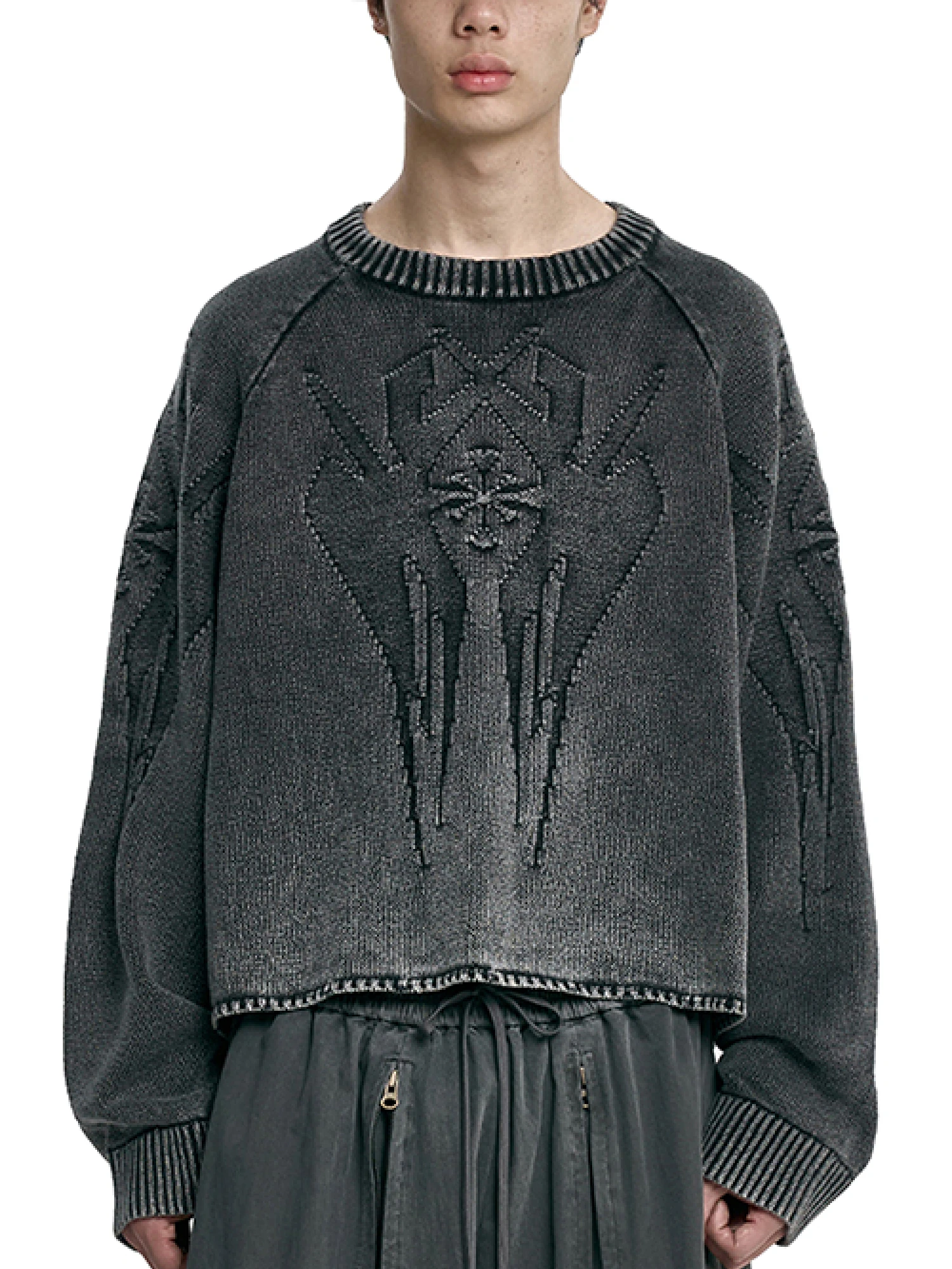 Свитер AJOBYAJO Cross Symbol Cropped Charcoal
