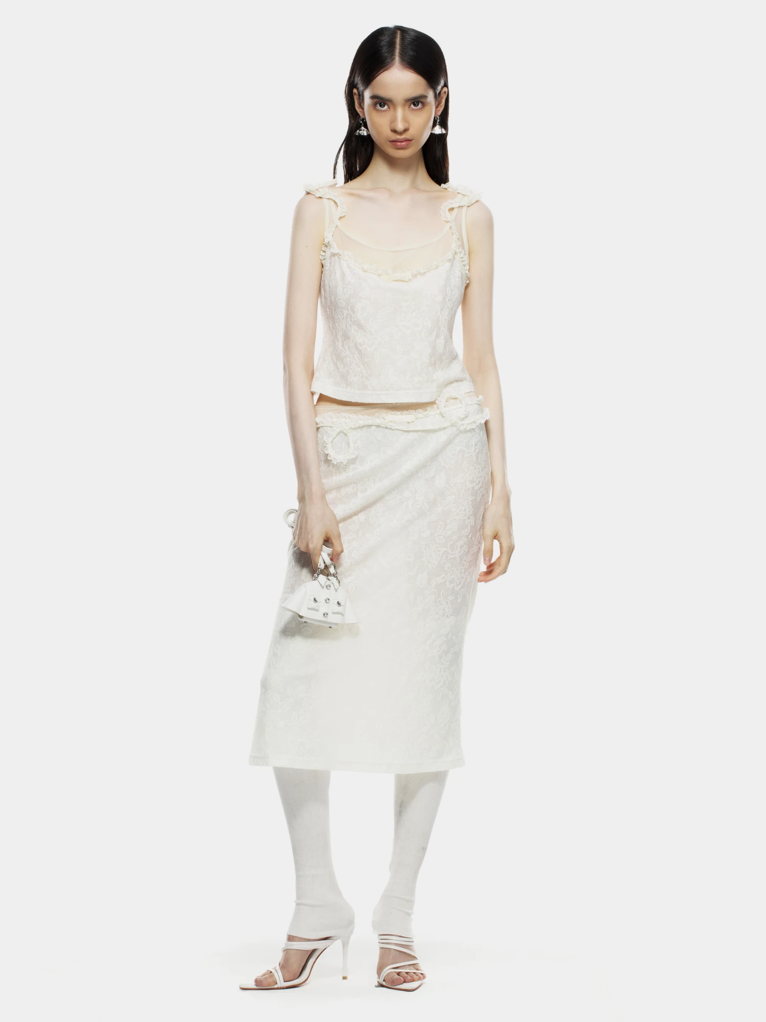 Женский топ MARRKNULL Lace Layered Beige