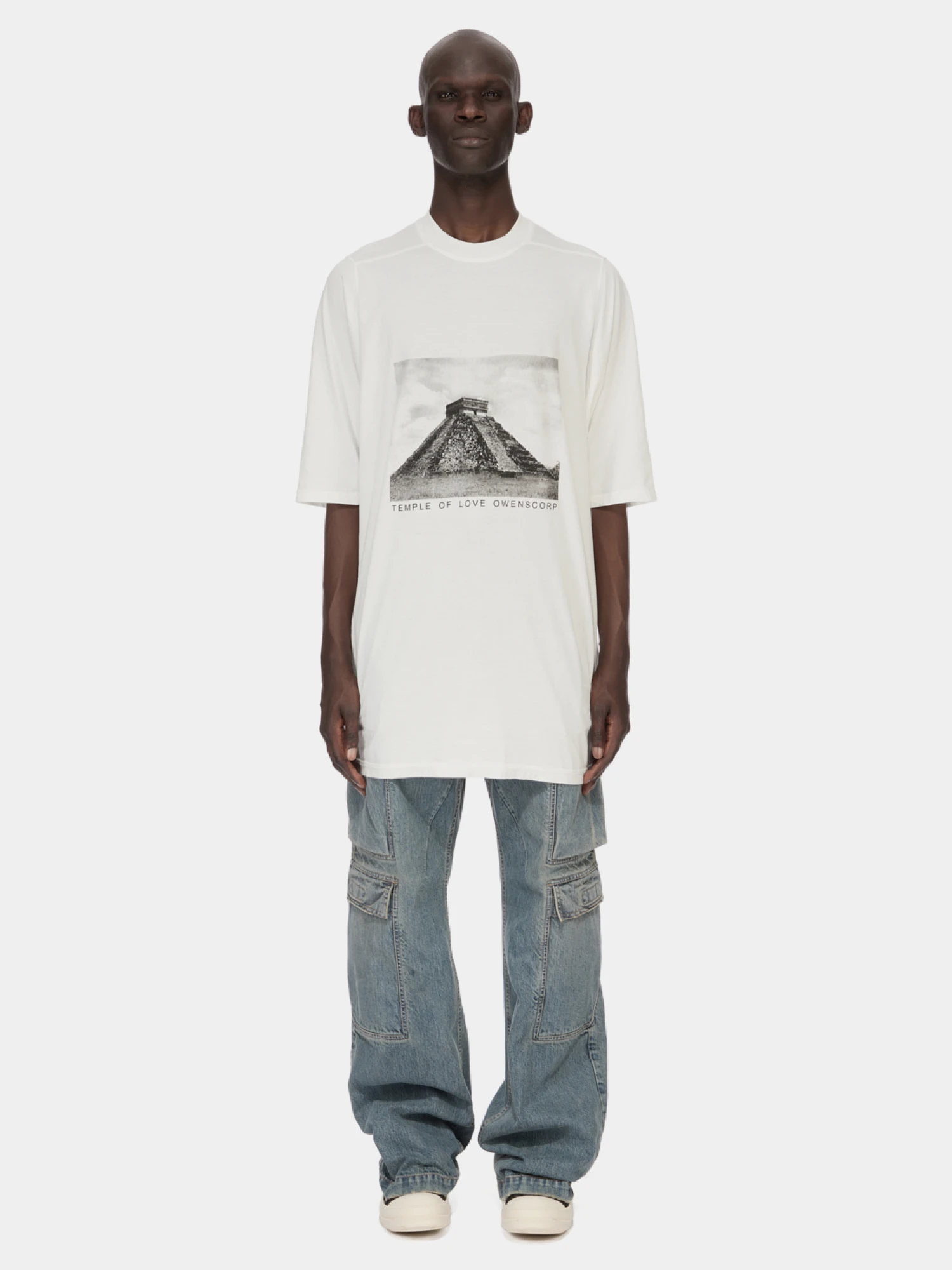Футболка RICK OWENS DRKSHDW Temple Of Love Jumbo SS T Milk/Black