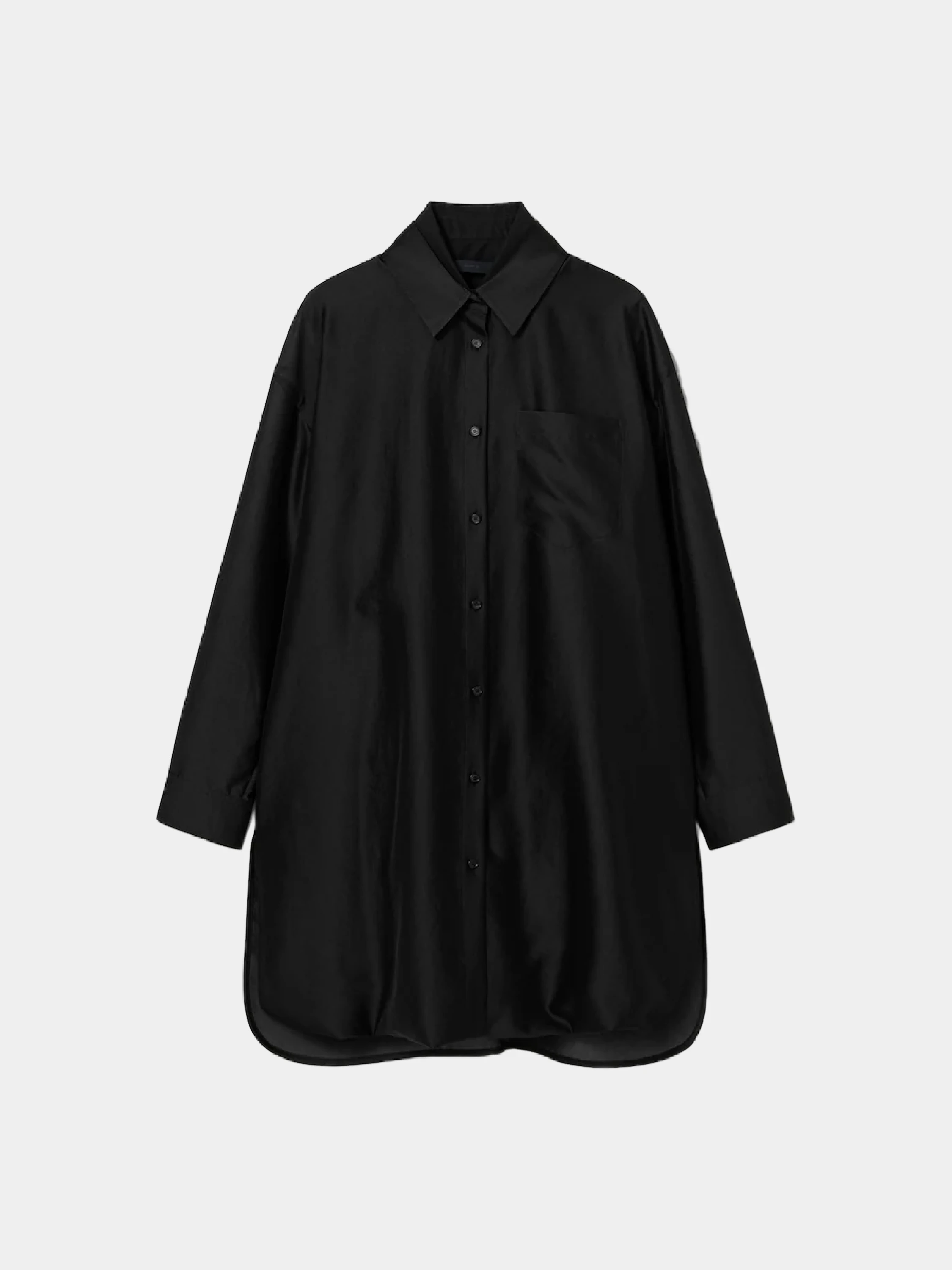 Женская рубашка JUUN.J Shiny Double Long Shirt Black