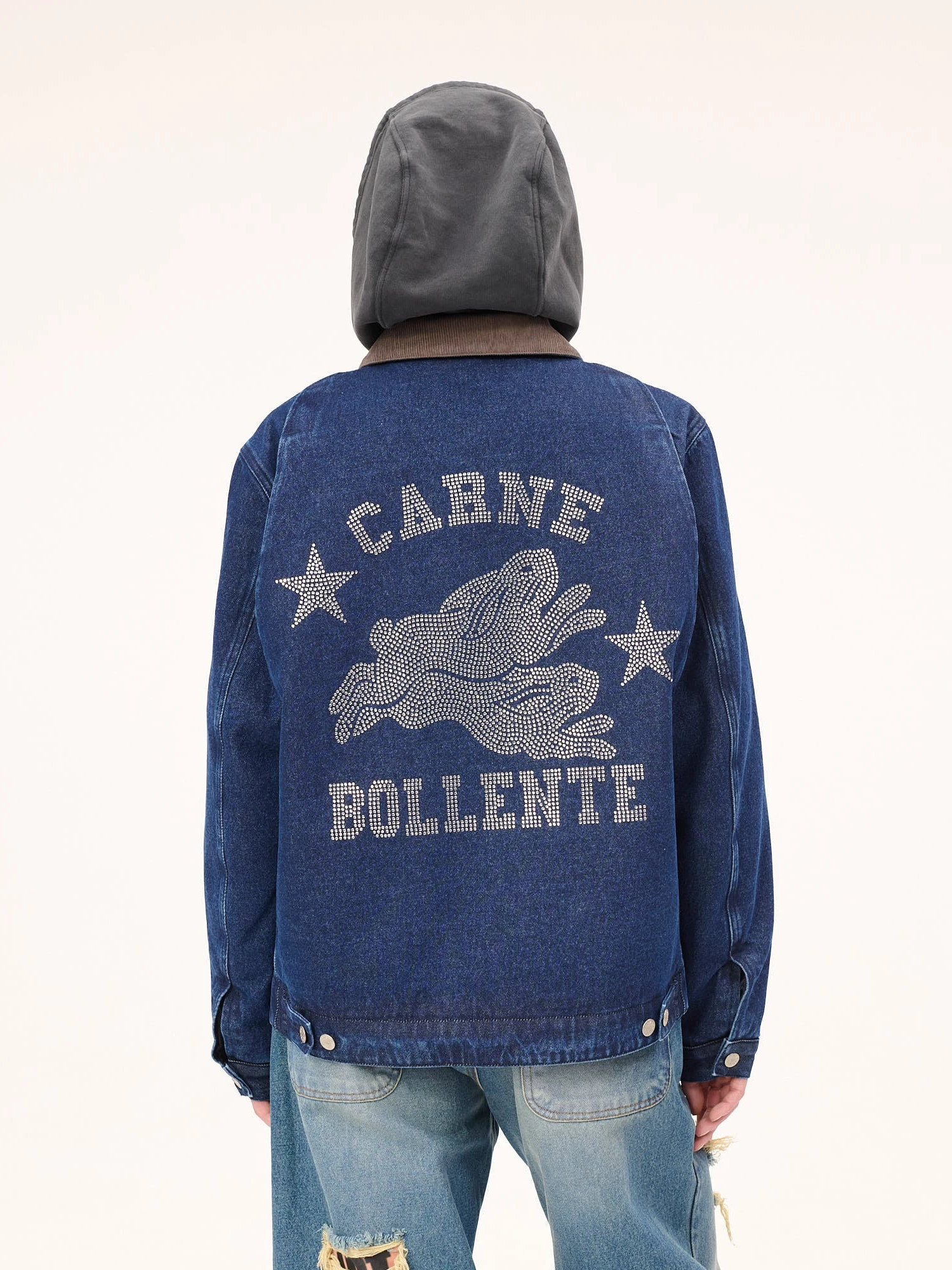 Джинсовая куртка Carne Bollente Moto Rabbit Washed Blue