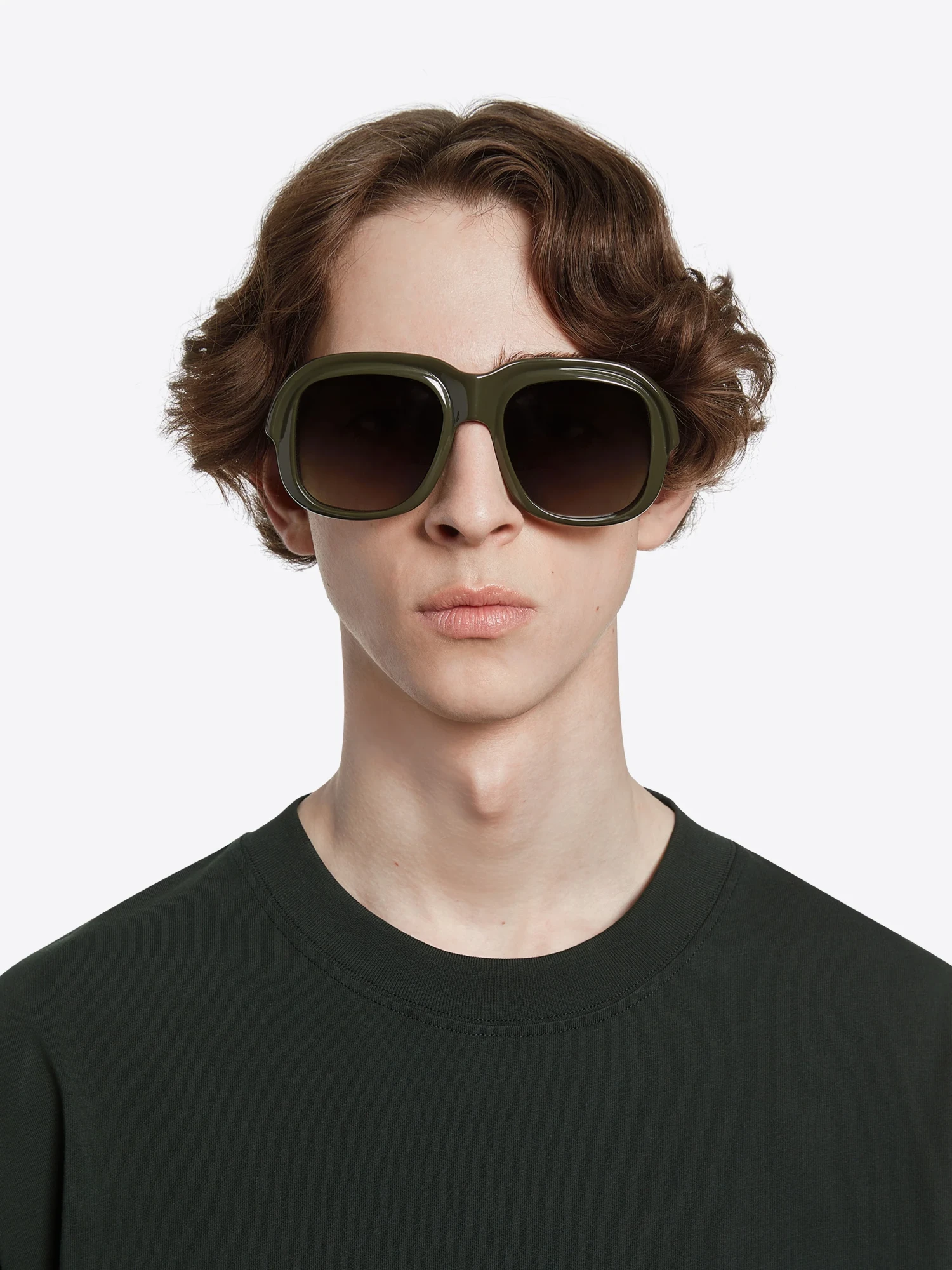 Очки Dries Van Noten x Linda Farrow Oversize Khaki